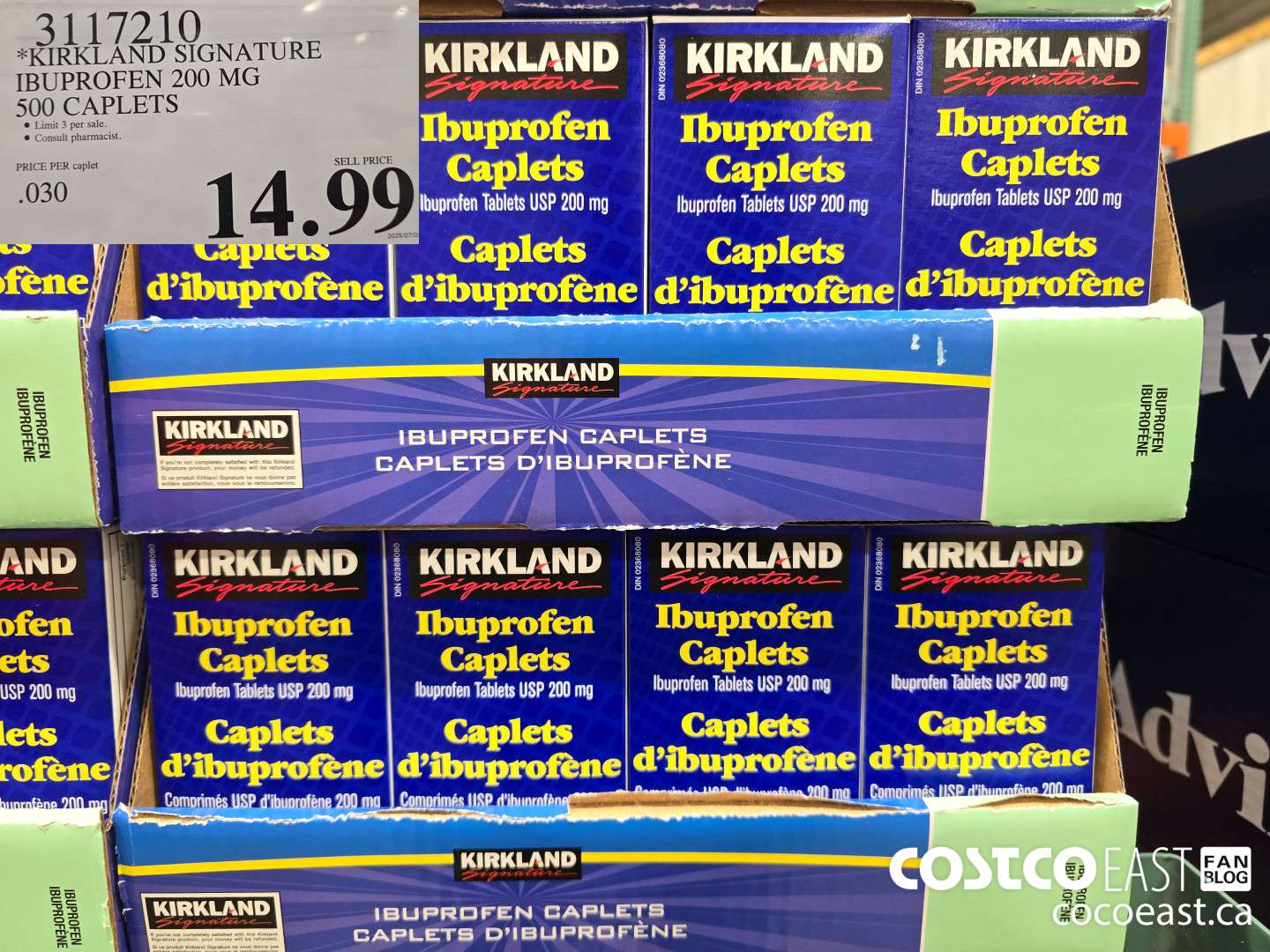 3117210 KIRKLAND SIGNATURE IBUPROFEN 200MG 500 CAPLETS $14.99