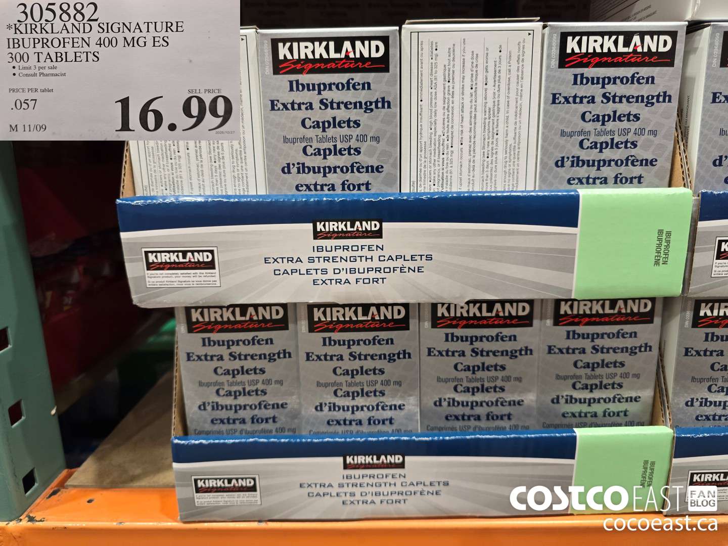 305882 KIRKLAND SIGNATURE IBUPROFEN 400MG ES 300 TABLETS $16.99