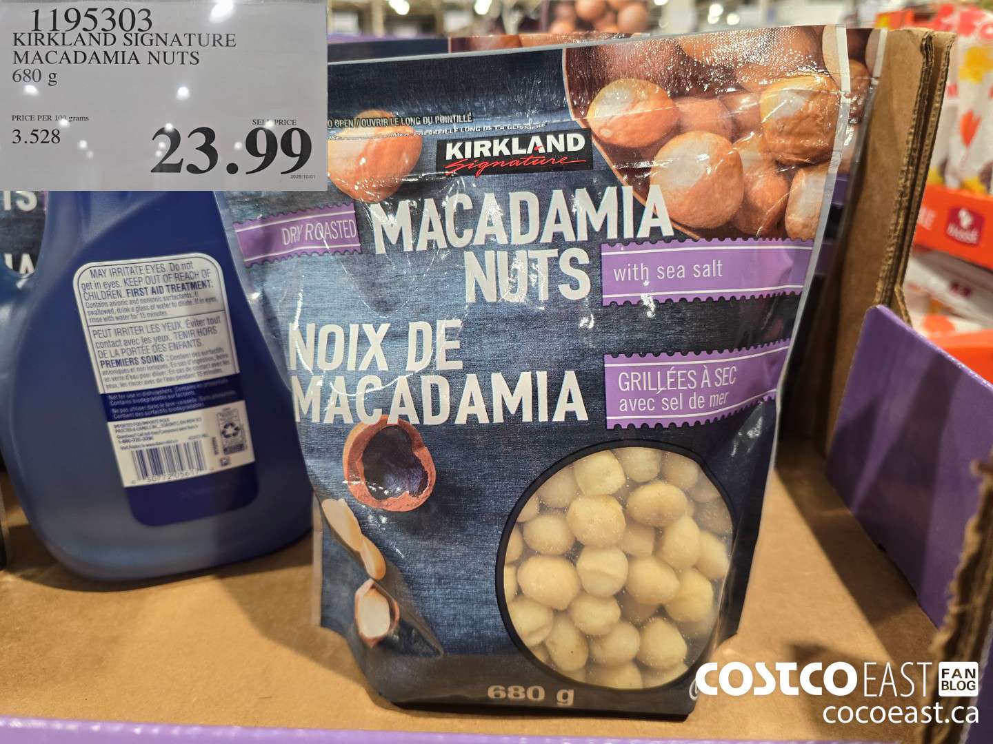 1195303 KIRKLAND SIGNATURE MACADAMIA NUTS 680 G $23.99