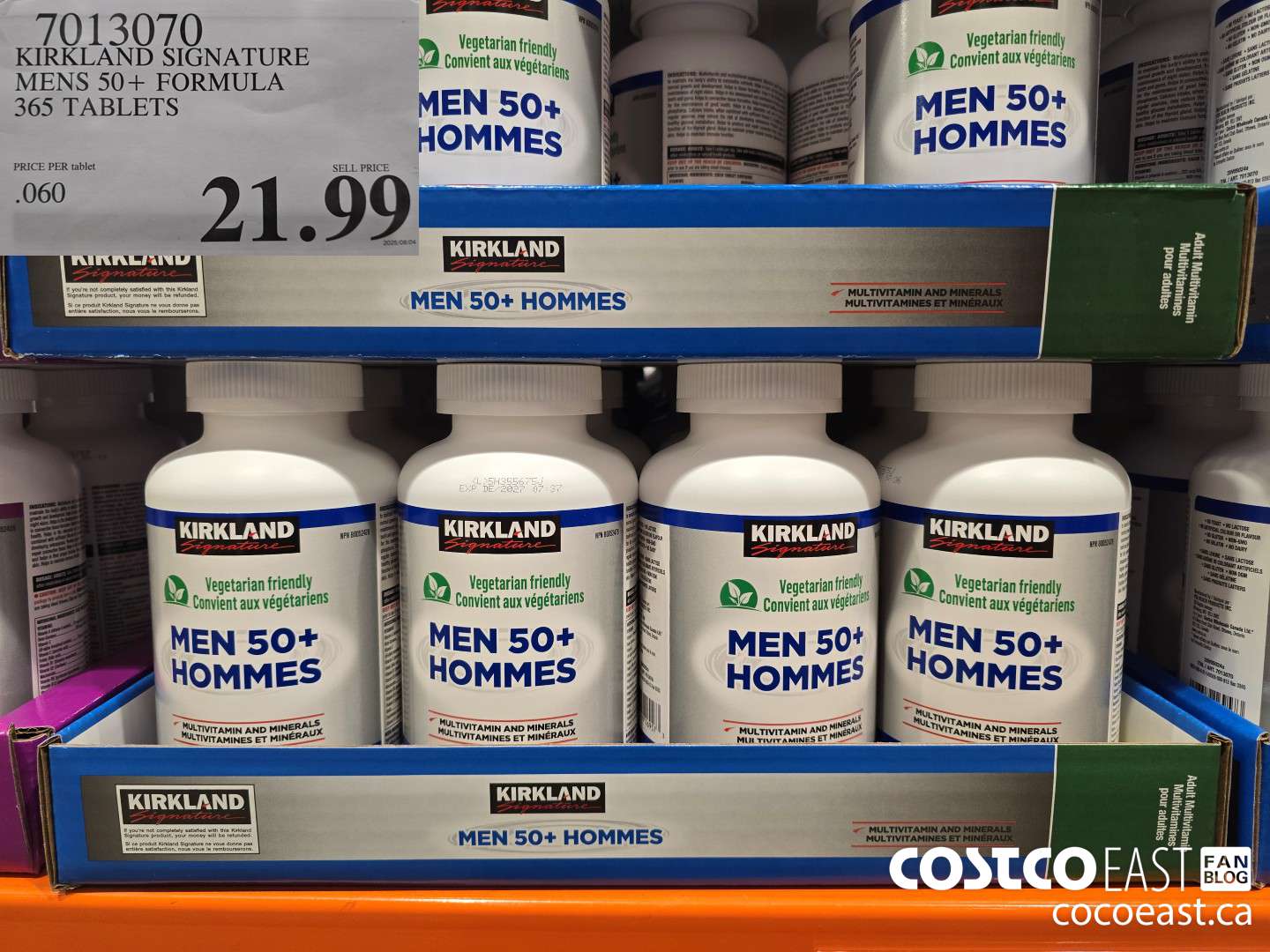 7013070 KIRKLAND SIGNATURE MENS 50+ FORMULA 365 TABLETS $21.99