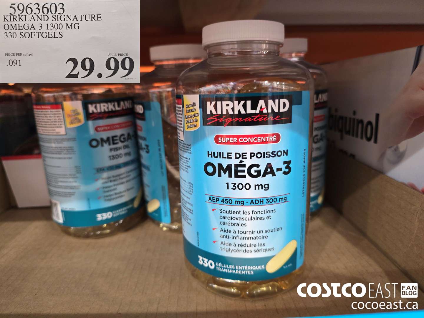 5963603 KIRKLAND SIGNATURE OMEGA 3 1300MG 330 SOFTGELS $29.99
