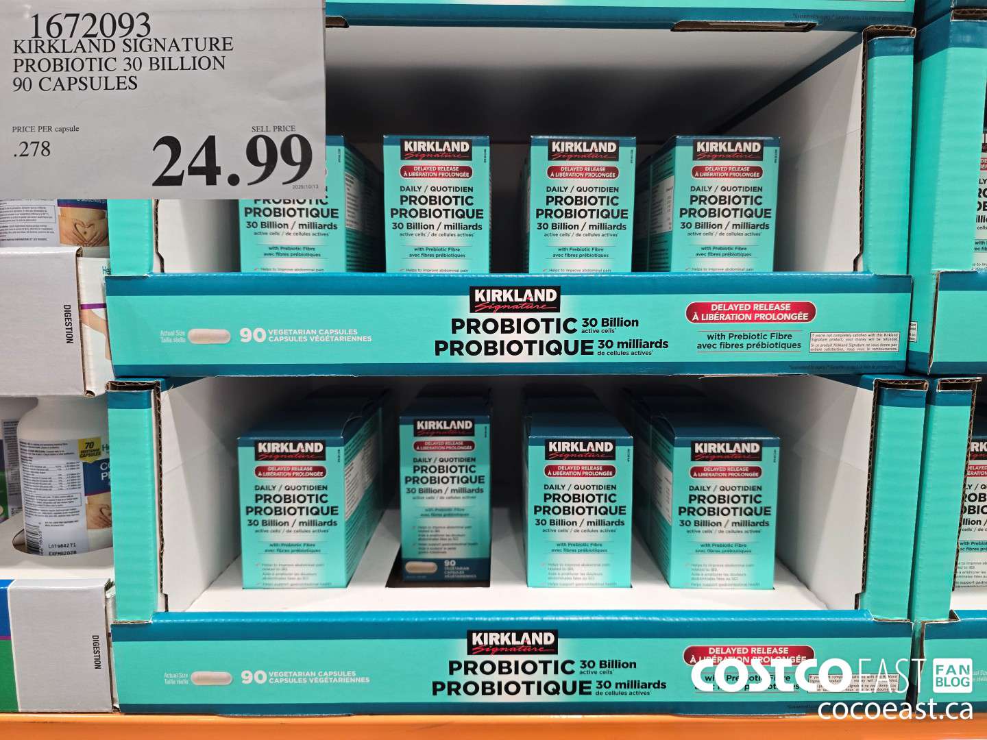 1672093 KIRKLAND SIGNATURE PROBIOTIC 30 BILLION 90 CAPSULES $24.99