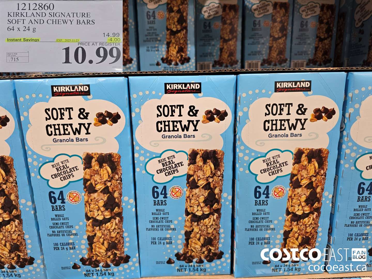 1212860 KIRKLAND SIGNATURE SOFT AND CHEWY BARS 64 X 24 G ($4.00 INSTANT SAVINGS EXPIRES ON 2025-11-23) $10.99