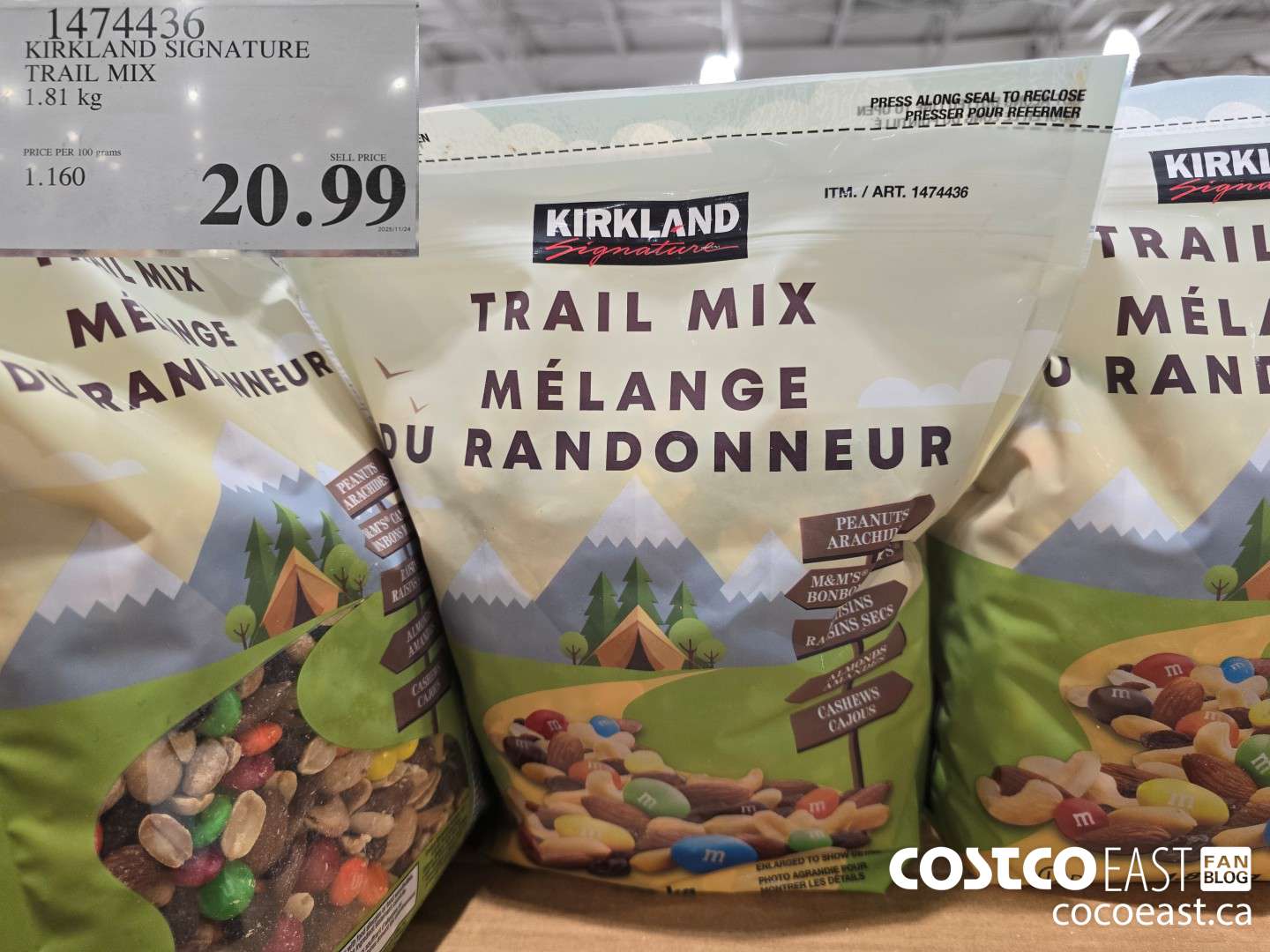 1474436 KIRKLAND SIGNATURE TRAIL MIX 1.81 kg $20.99