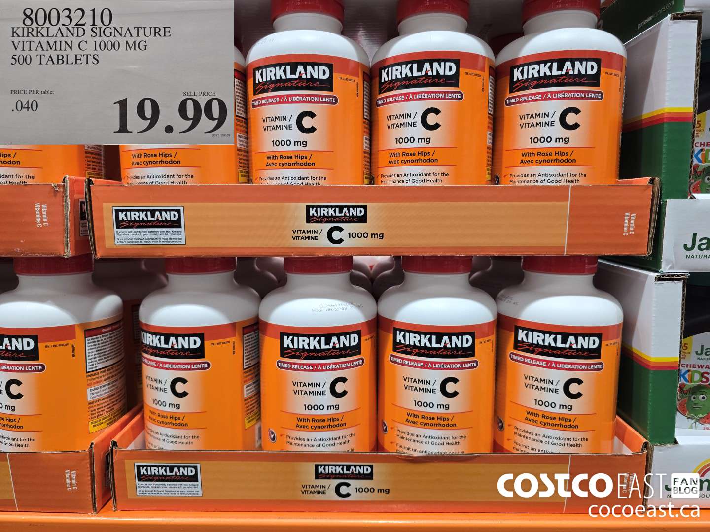 8003210 KIRKLAND SIGNATURE VITAMIN C 1000 MG 500 TABLETS $19.99