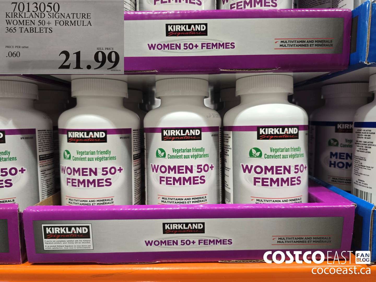 7013050 KIRKLAND SIGNATURE WOMEN 50+ FORMULA 365 TABLETS $21.99