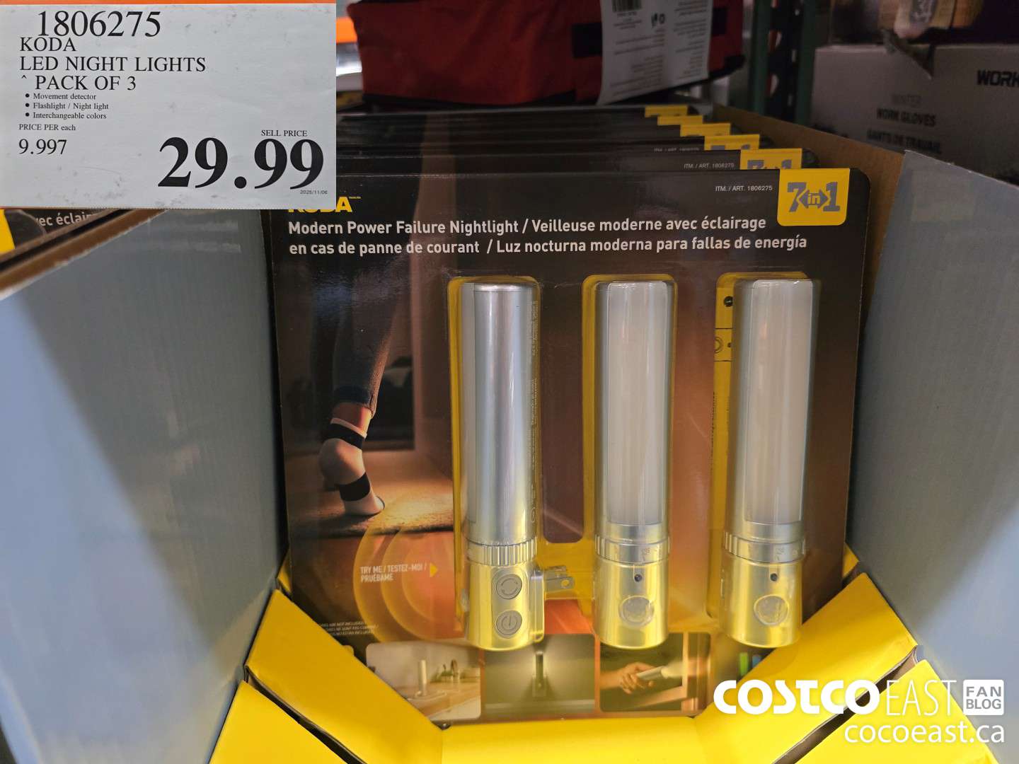 1806275 KODA LED NIGHT LIGHTS PACK OF 3 $29.99