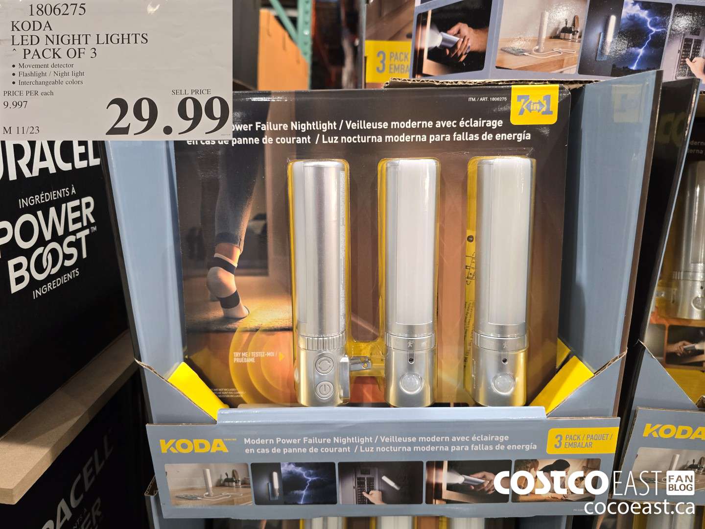 1806275 KODA LED NIGHT LIGHTS PACK OF 3 $29.99