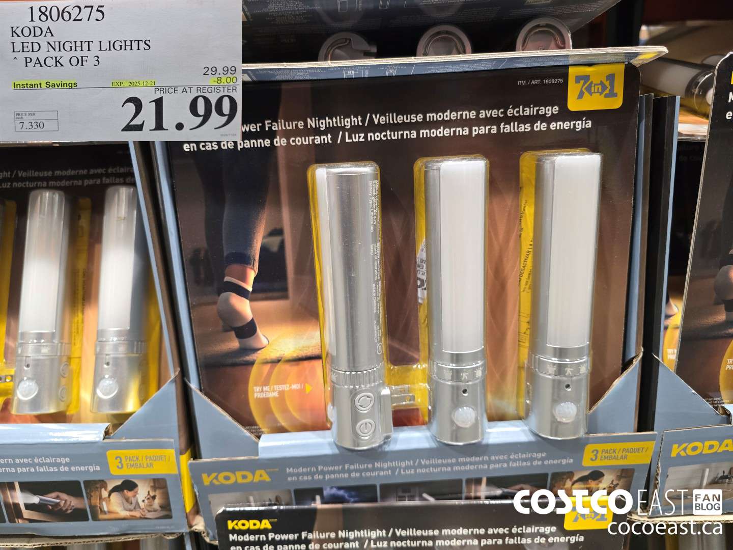 1806275 KODA LED NIGHT LIGHTS PACK OF 3 ($8.00 INSTANT SAVINGS EXPIRES ON 2025-12-21) $21.99