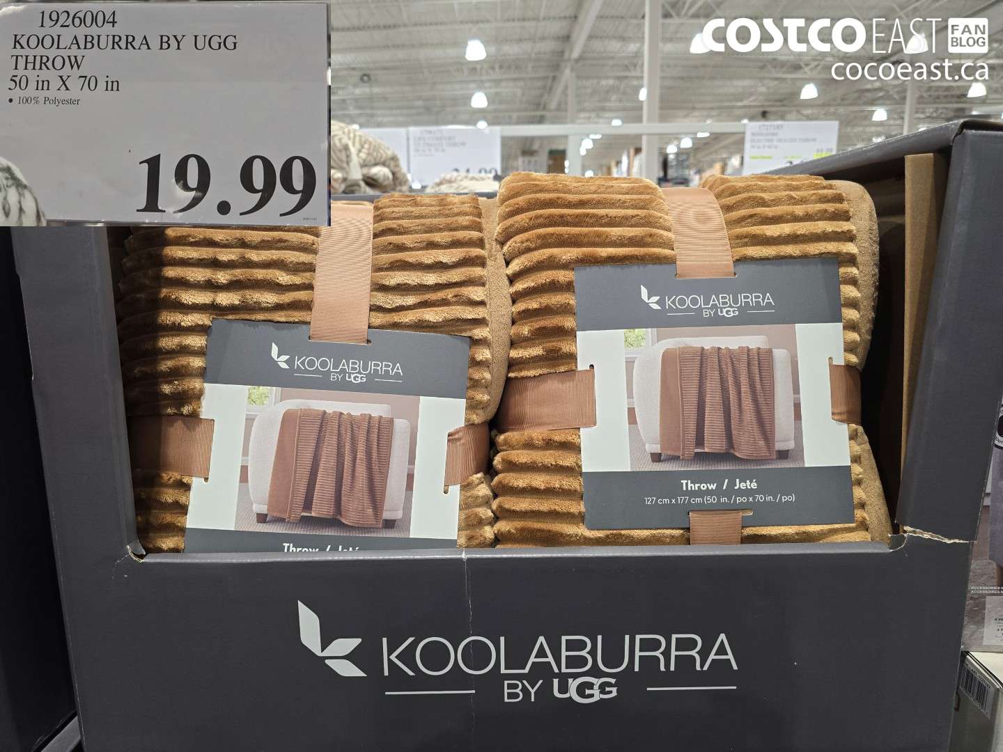 1926004 KOOLABURRA BY UGG THROW 50 IN X 70 IN $19.99