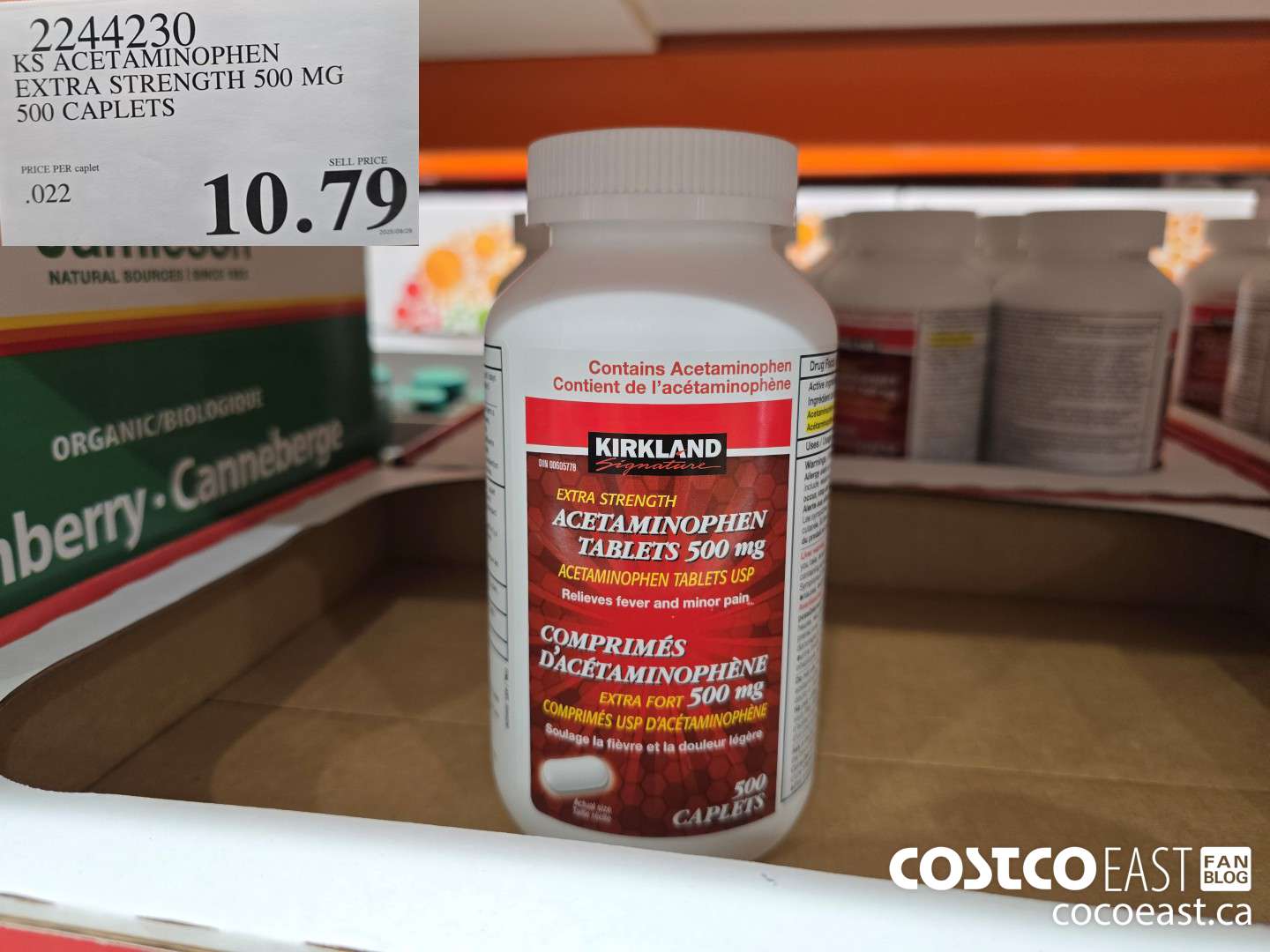 2244230 KS ACETAMINOPHEN EXTRA STRENGTH 500MG 500 CAPLETS $10.79