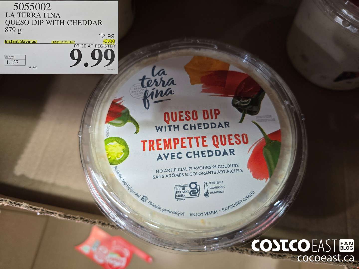 5055002 LA TERRA FINA QUESO DIP WITH CHEDDAR 879 G ($3.00 INSTANT SAVINGS EXPIRES ON 2025-11-23) $9.99