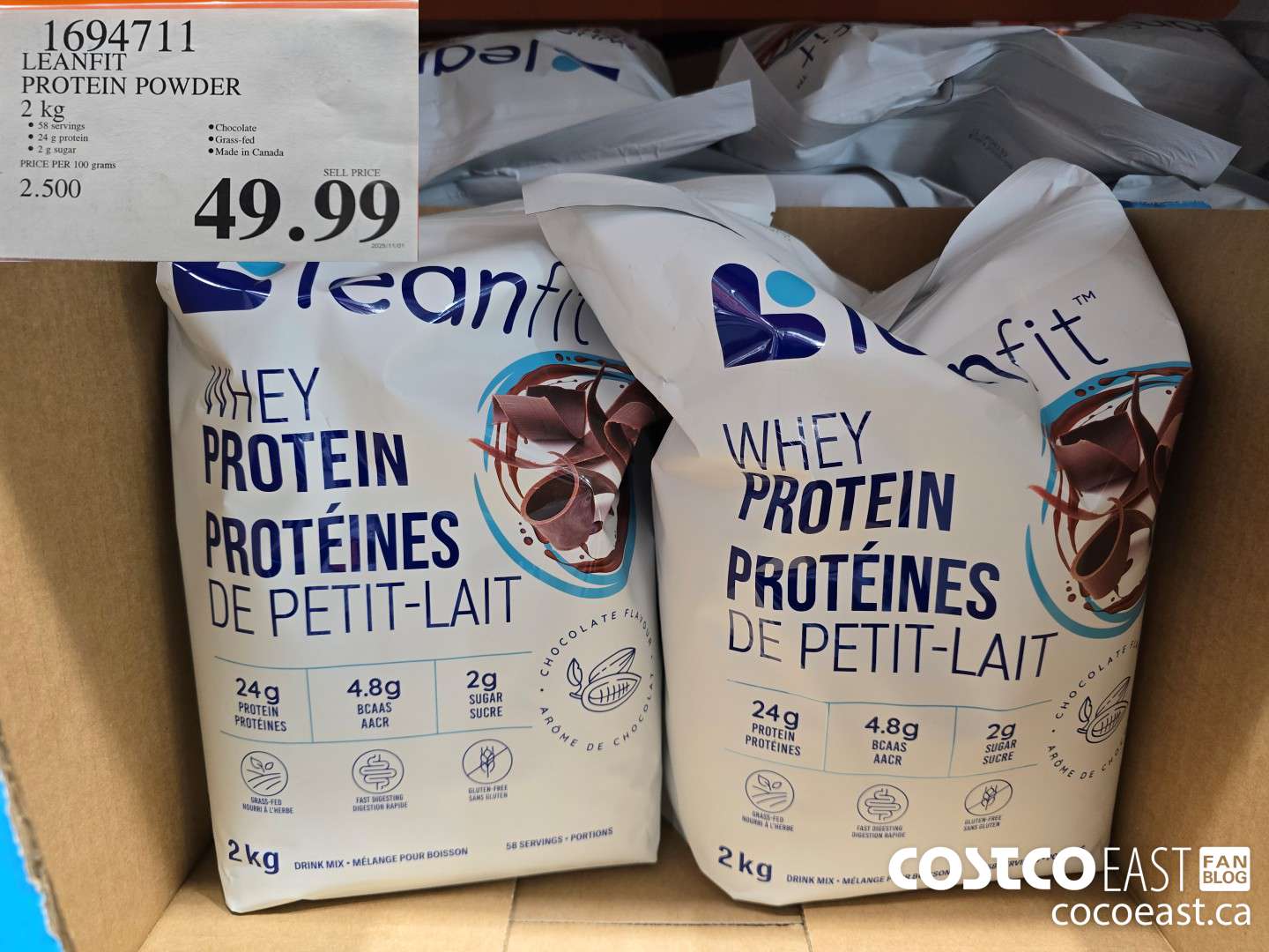 1694711 LEANFIT PROTEIN POWDER 2KG $49.99