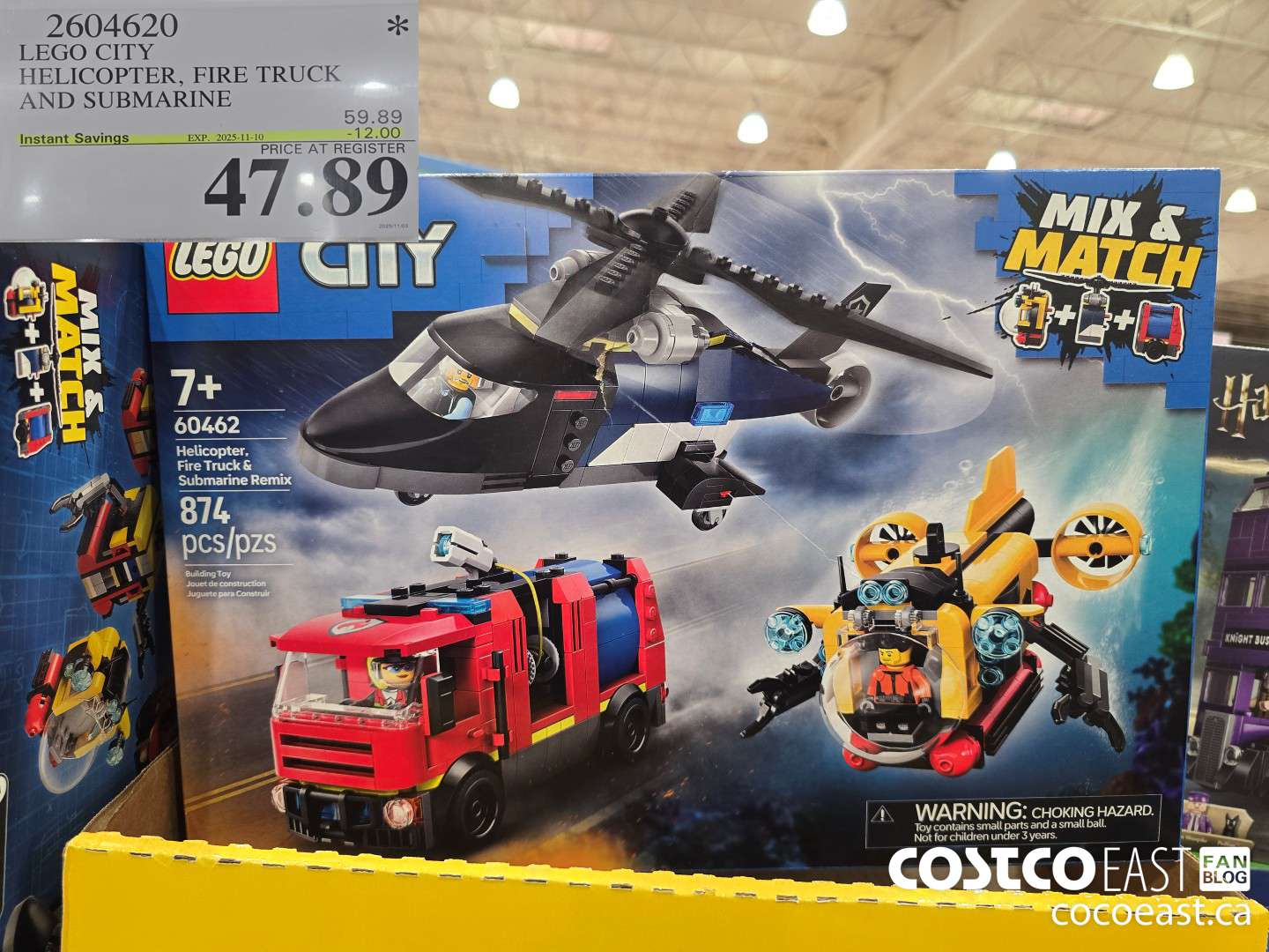 2604620 LEGO CITY HELICOPTER, FIRE TRUCK AND SUBMARINE ($12.00 INSTANT SAVINGS EXPIRES ON 2025-11-10) $47.89
