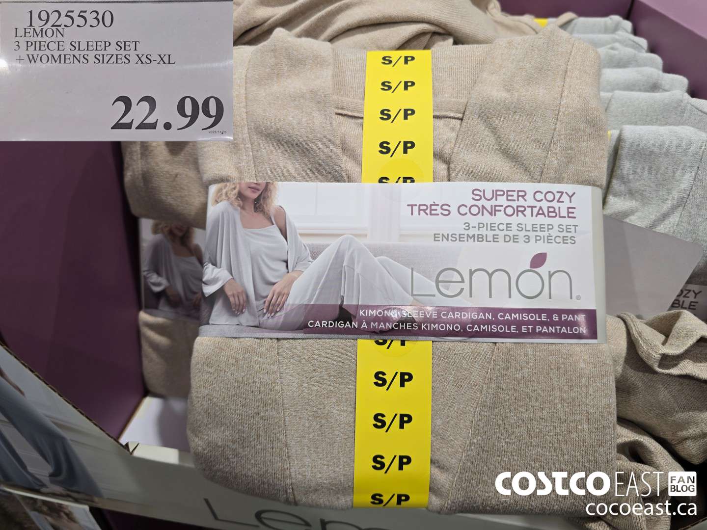 1925530 LEMON 3 PIECE SLEEP SET +WOMENS SIZES XS-XL $22.99