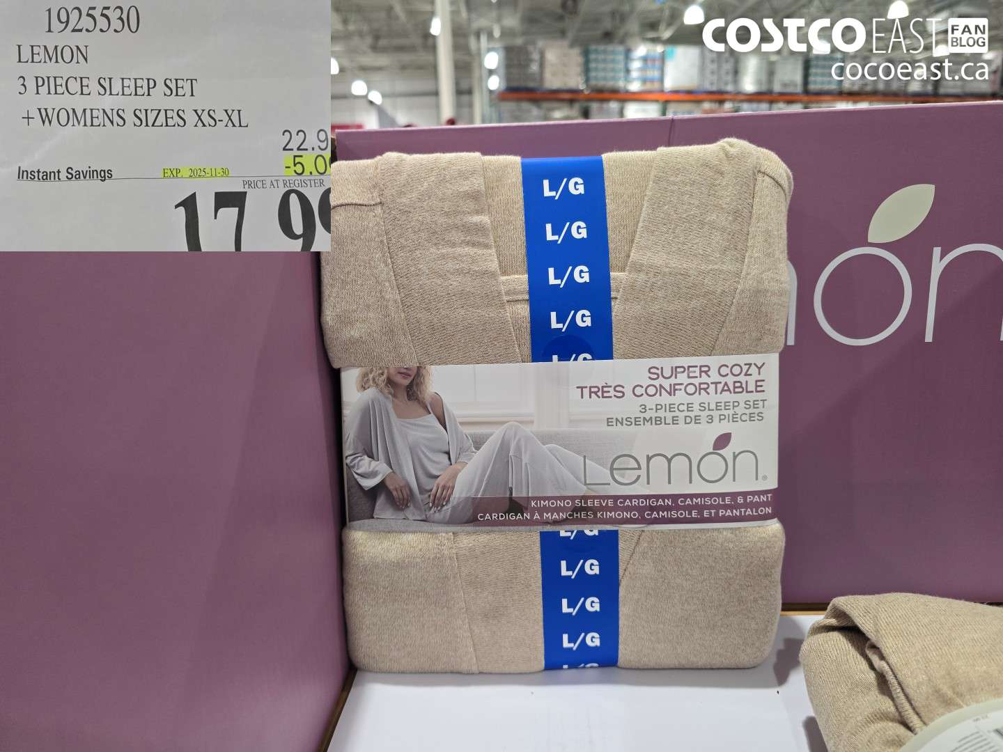 1925530 LEMON 3 PIECE SLEEP SET +WOMENS SIZES XS-XL ($5.00 INSTANT SAVINGS EXPIRES ON 2025-11-30) $17.99