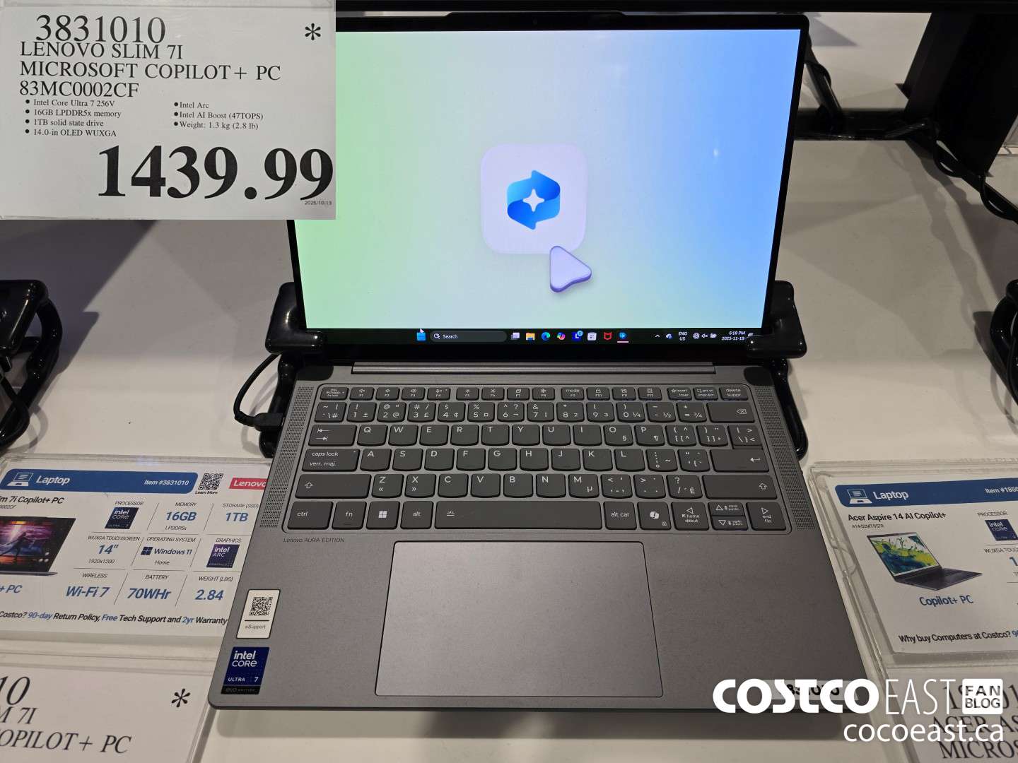 3831010 LENOVO SLIM 7I MIRCOSOFT COPILOT + PC 83MC0002CF $1439.99