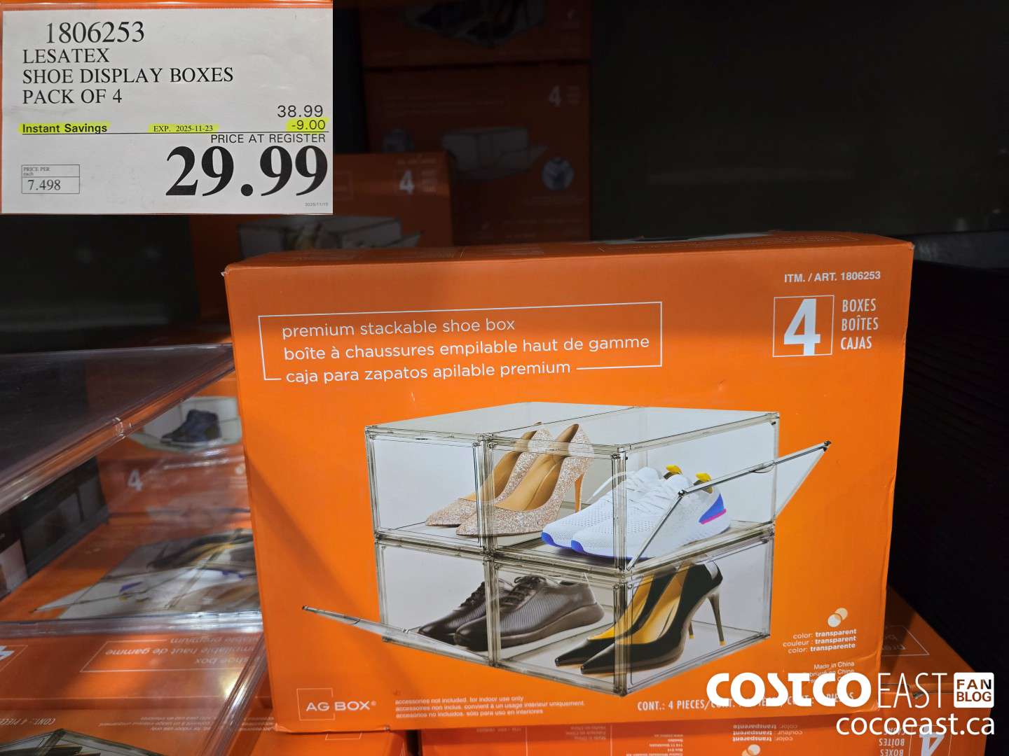 1806253 LESATEX SHOE DISPLAY BOXES PACK OF 4 ($9.00 INSTANT SAVINGS EXPIRES ON 2025-11-23) $29.99