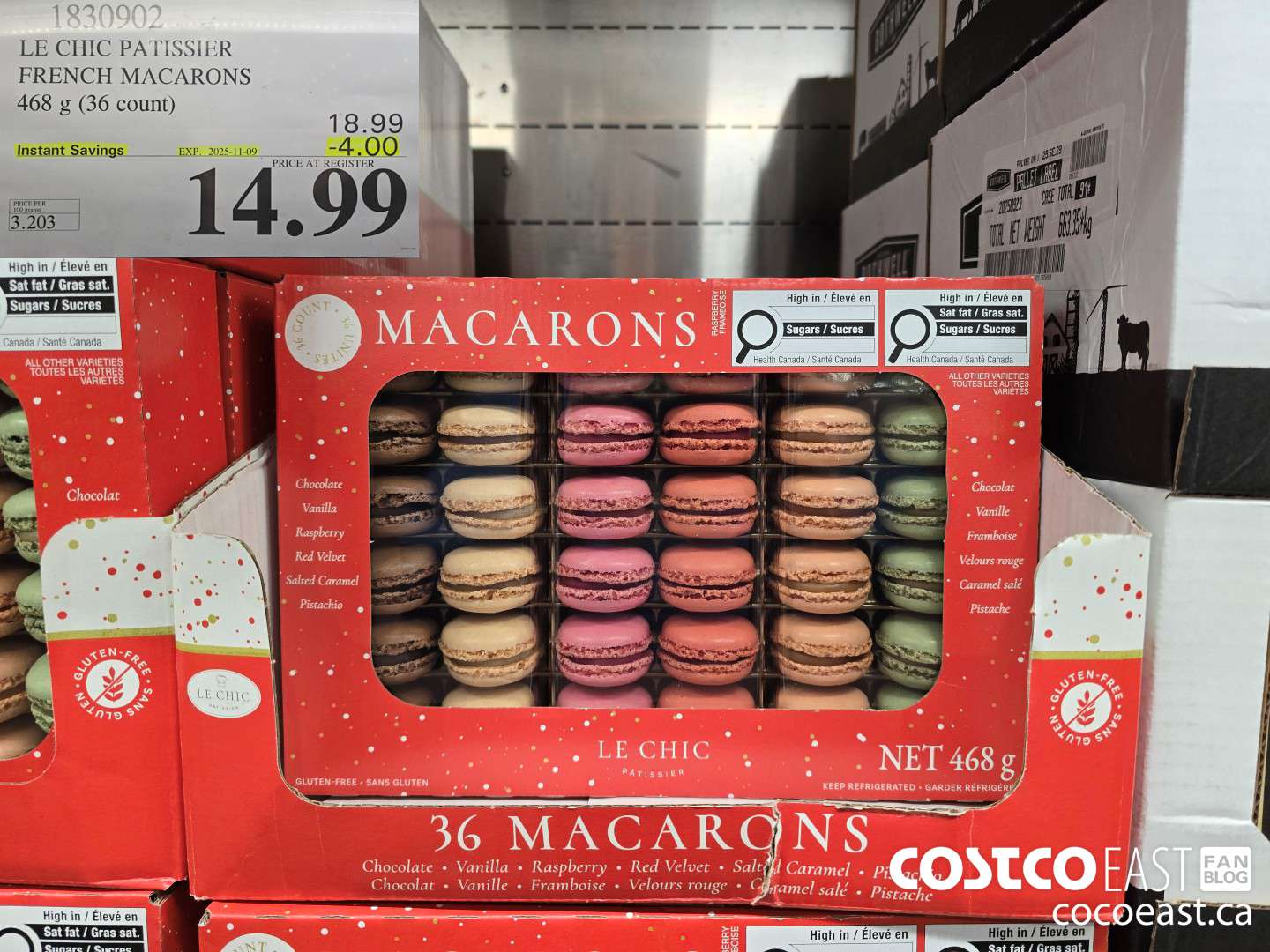 1830902 LE CHIC PATISSIER FRENCH MACARONS 468G (36 count) ($4.00 INSTANT SAVINGS EXPIRES ON 2025-11-09) $14.99