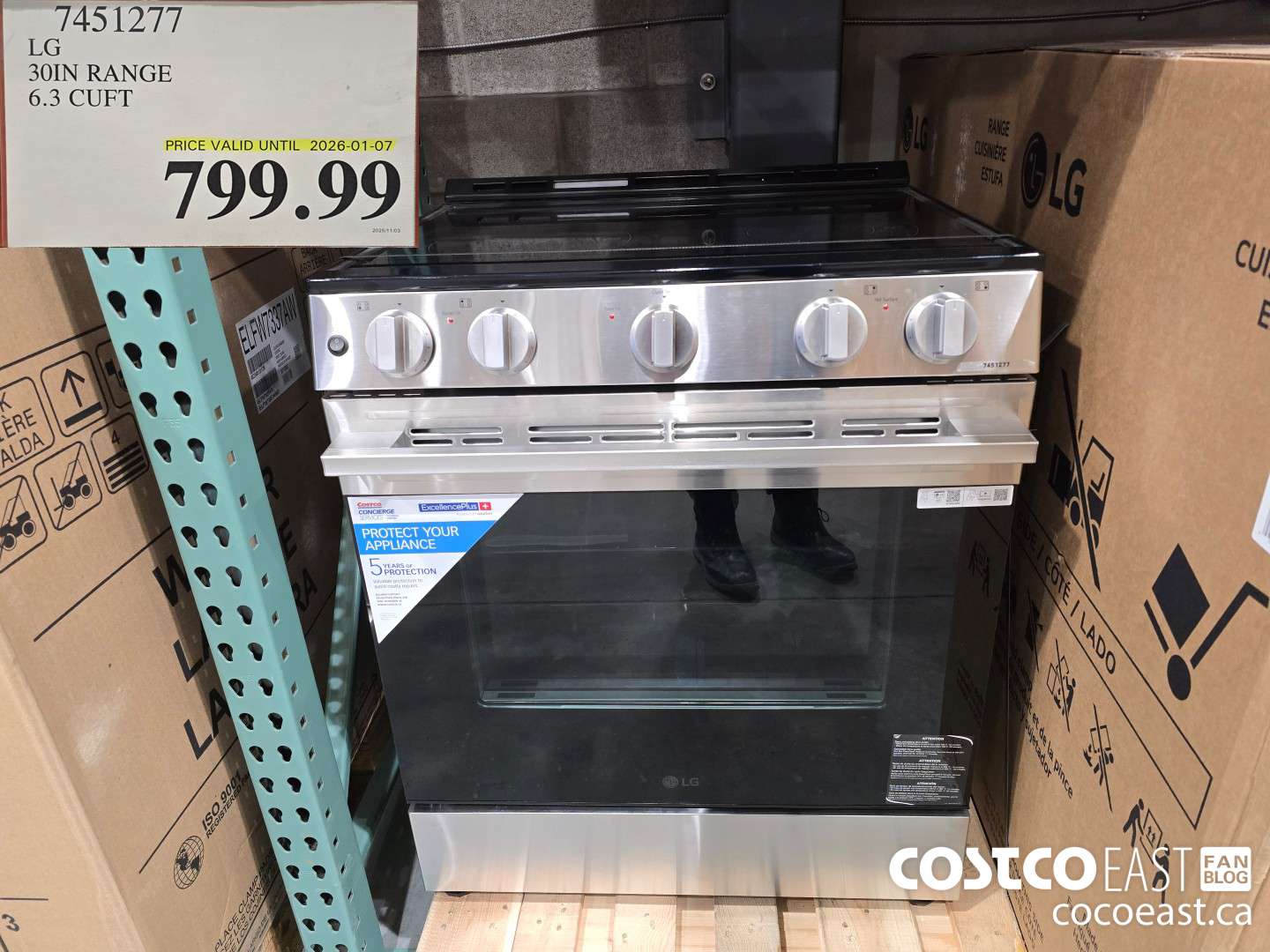 7451277 LG 30IN RANGE 6:3 CUFT $799.99