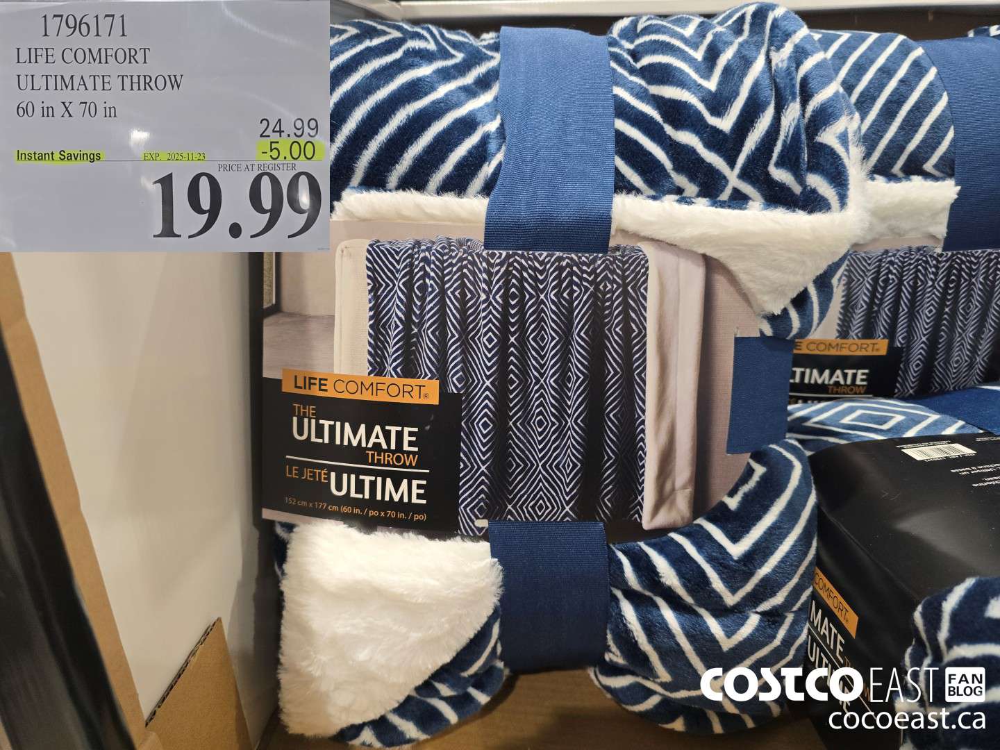 1796171 LIFE COMFORT ULTIMATE THROW 60 in X 70 in ($5.00 INSTANT SAVINGS EXPIRES ON 2025-11-23) $19.99