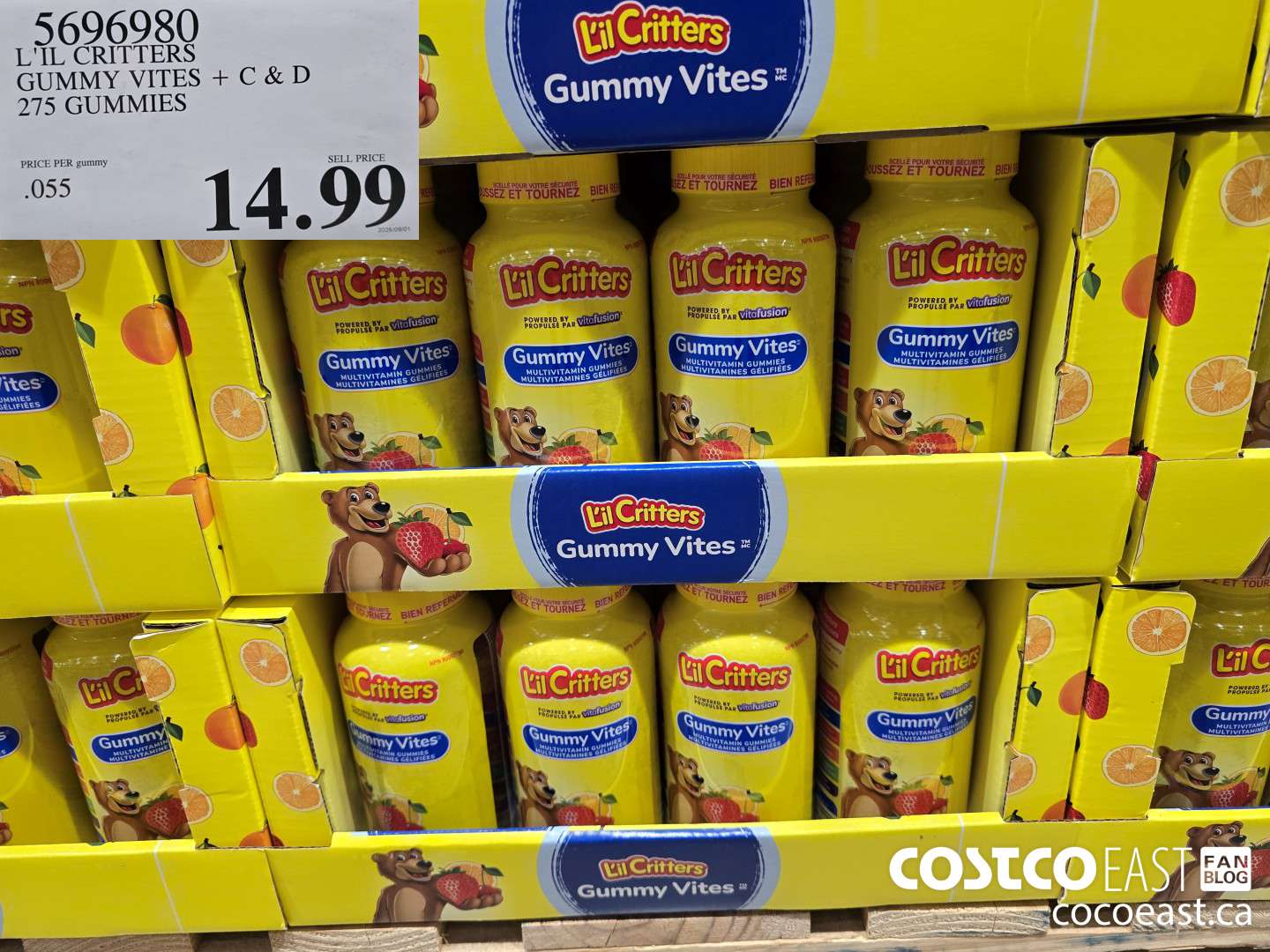 5696980 L'IL CRITTERS GUMMY VITES + C & D 275 GUMMIES $14.99