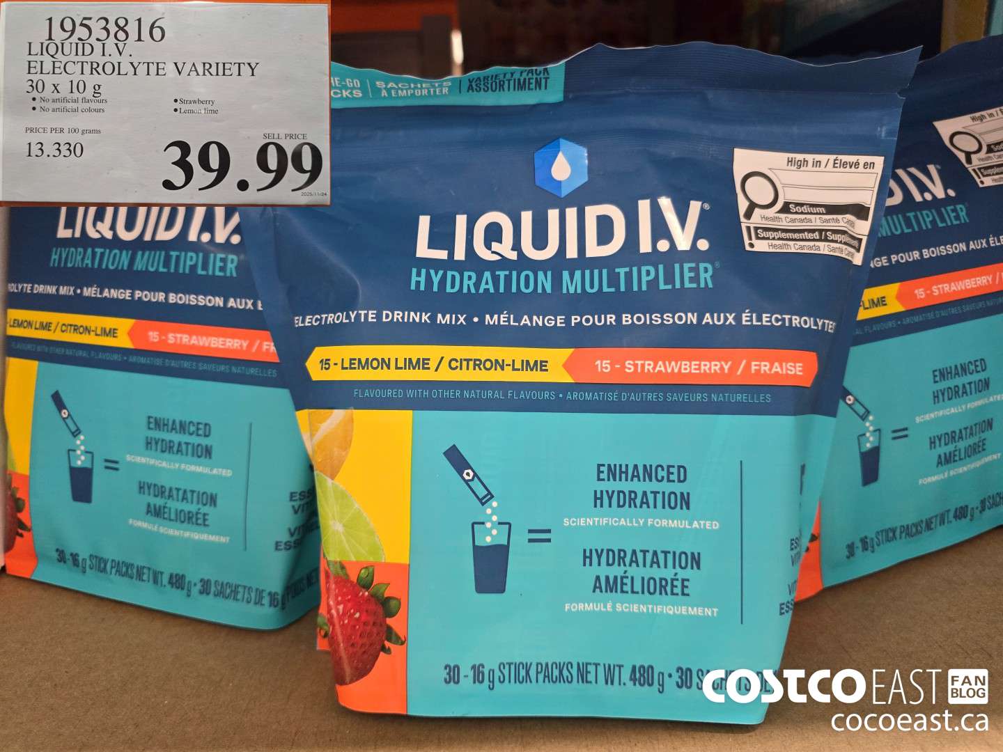 1953816 LIQUID I.V. ELECTROLYTE VARIETY 30 X 10 G $39.99