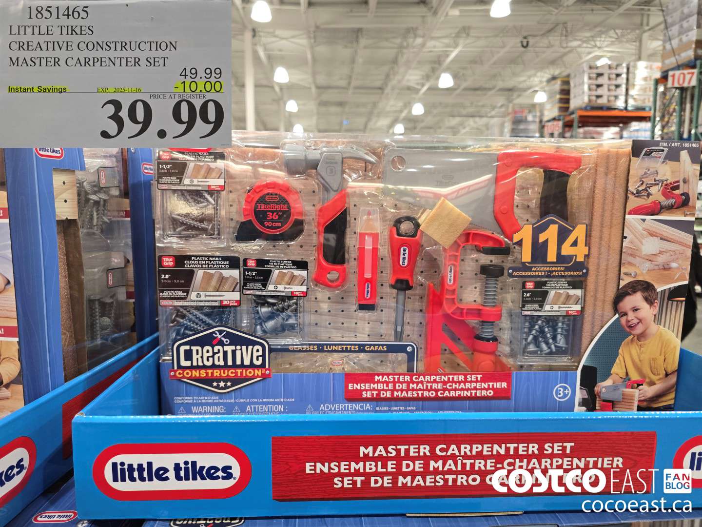 1851465 LITTLE TIKES CREATIVE CONSTRUCTION MASTER CARPENTER SET ($10.00 INSTANT SAVINGS EXPIRES ON 2025-11-16) $39.99