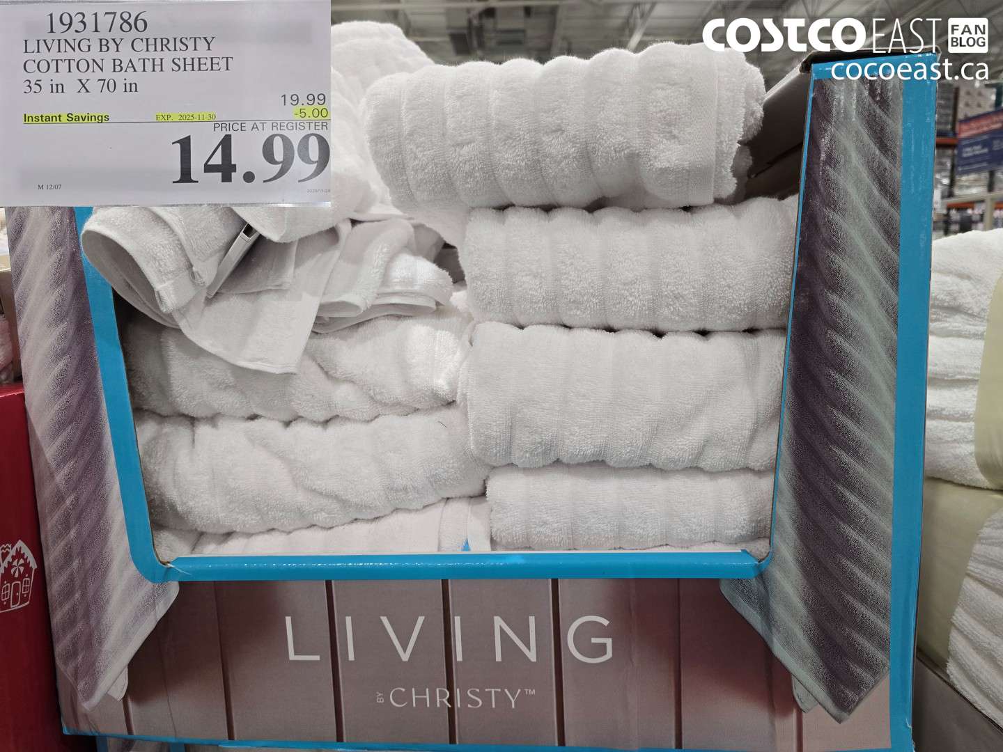 1931786 LIVING BY CHRISTY COTTON BATH SHEET 35 in X 70 in ($5.00 INSTANT SAVINGS EXPIRES ON 2025-11-30) $14.99