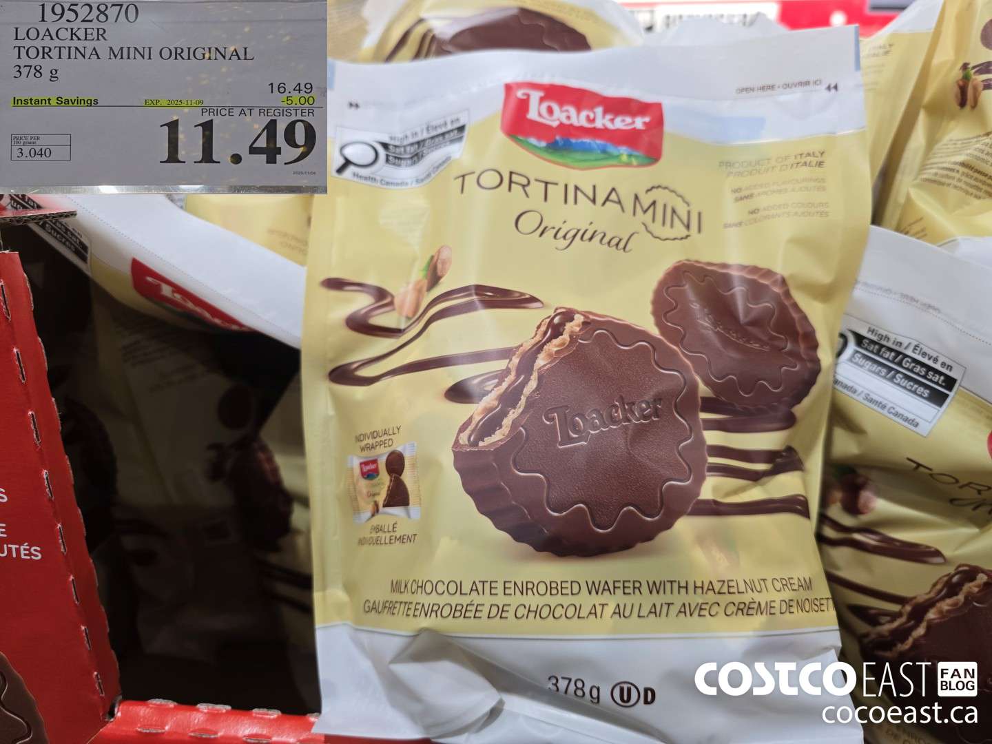 1952870 LOACKER TORTINA MINI ORIGINAL 378 g ($5.00 INSTANT SAVINGS EXPIRES ON 2025-11-09) $11.49
