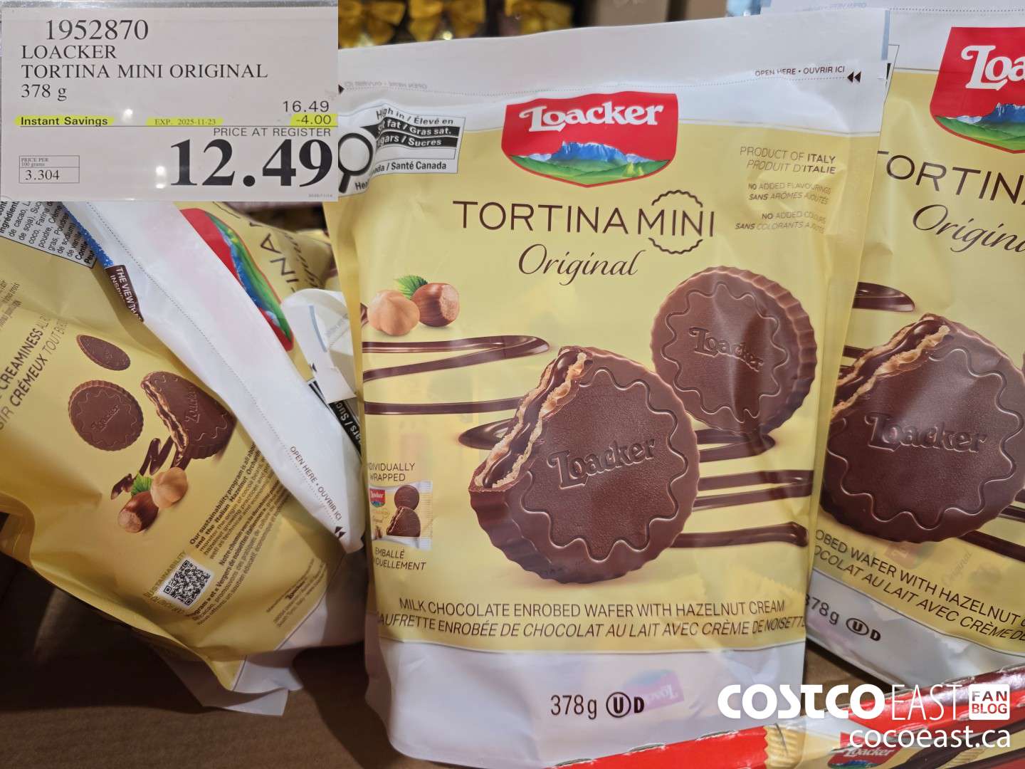 1952870 LOACKER TORTINA MINI ORIGINAL 378 g ($4.00 INSTANT SAVINGS EXPIRES ON 2025-11-23) $12.49