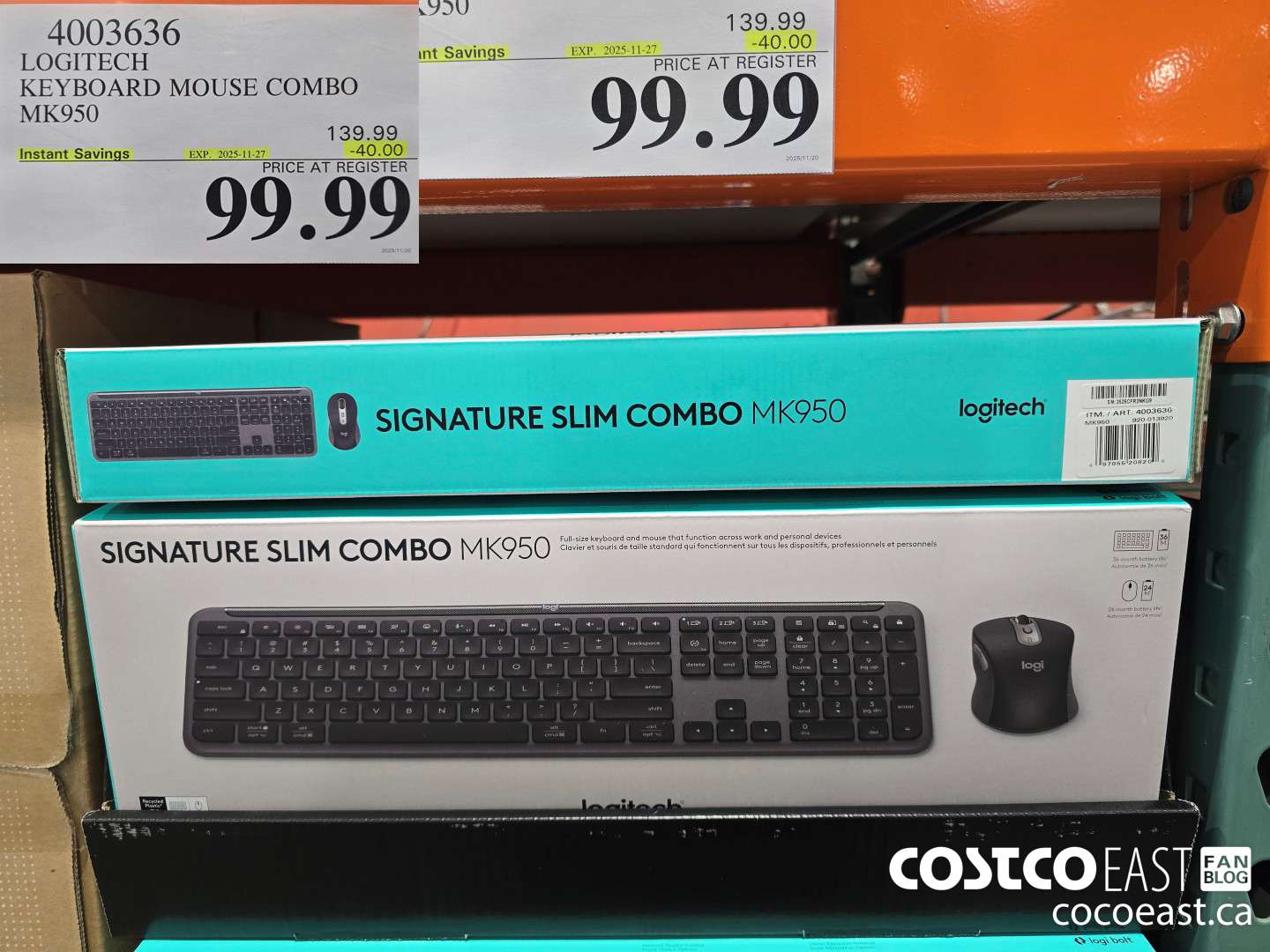 4003636 LOGITECH KEYBOARD MOUSE COMBO MK950 ($40.00 INSTANT SAVINGS EXPIRES ON 2025-11-27) $99.99