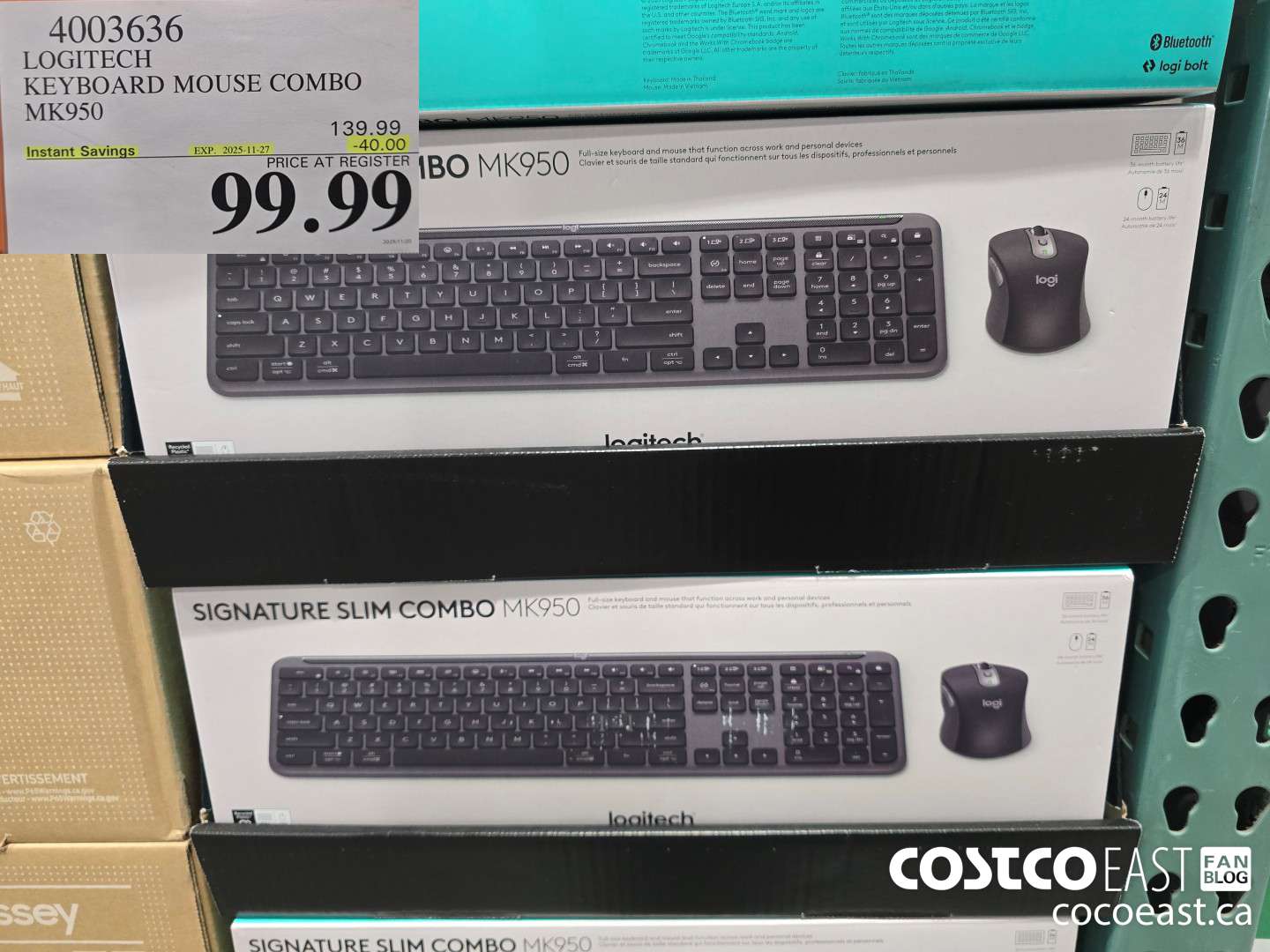 4003636 LOGITECH KEYBOARD MOUSE COMBO MK950 ($40.00 INSTANT SAVINGS EXPIRES ON 2025-11-27) $99.99