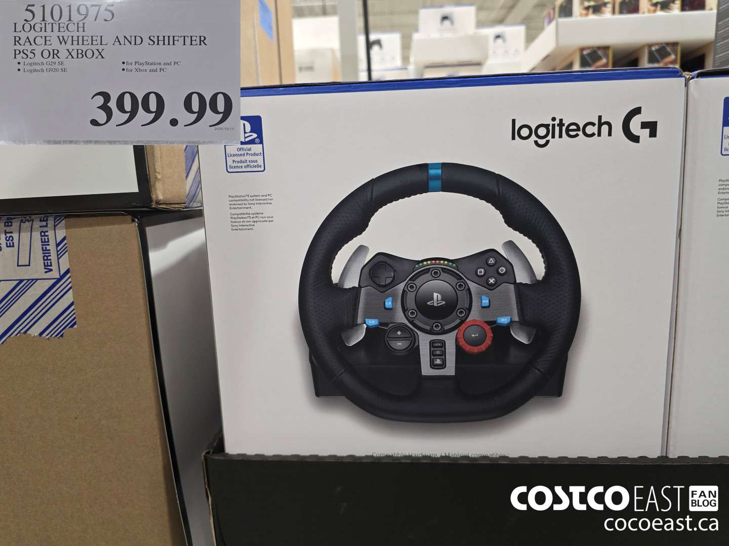 5101975 LOGITECH RACE WHEEL AND SHIFTER PS5 OR XBOX $399.99
