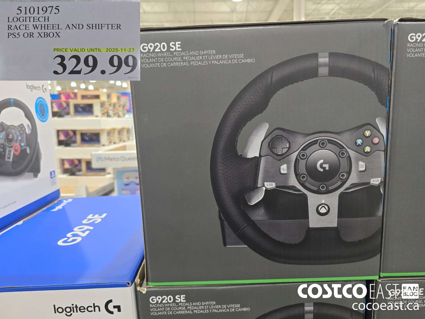 5101975 LOGITECH RACE WHEEL AND SHIFTER PS5 OR XBOX $329.99