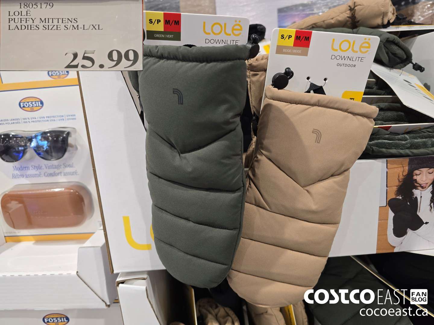 1805179 LOLE PUFFY MITTENS LADIES SIZE S/M-L/XL $25.99