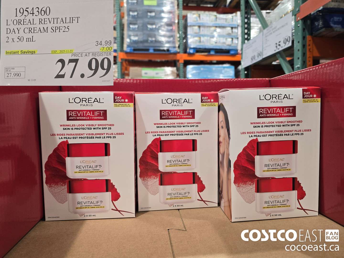 1954360 L'OREAL REVITALIFT DAY CREAM SPEF25 2x 50 mL ($7.00 INSTANT SAVINGS EXPIRES ON 2025-11-23) $27.99