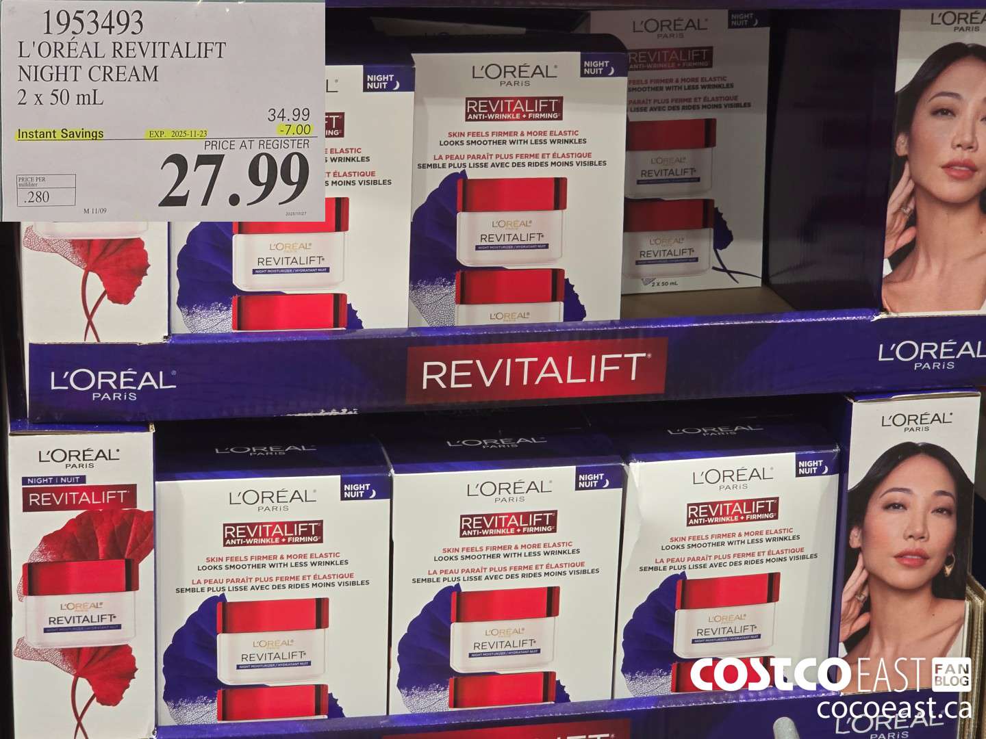 1953493 L'OREAL REVITALIFT NIGHT CREAM 2 X 50 ML ($7.00 INSTANT SAVINGS EXPIRES ON 2025-11-23) $27.99