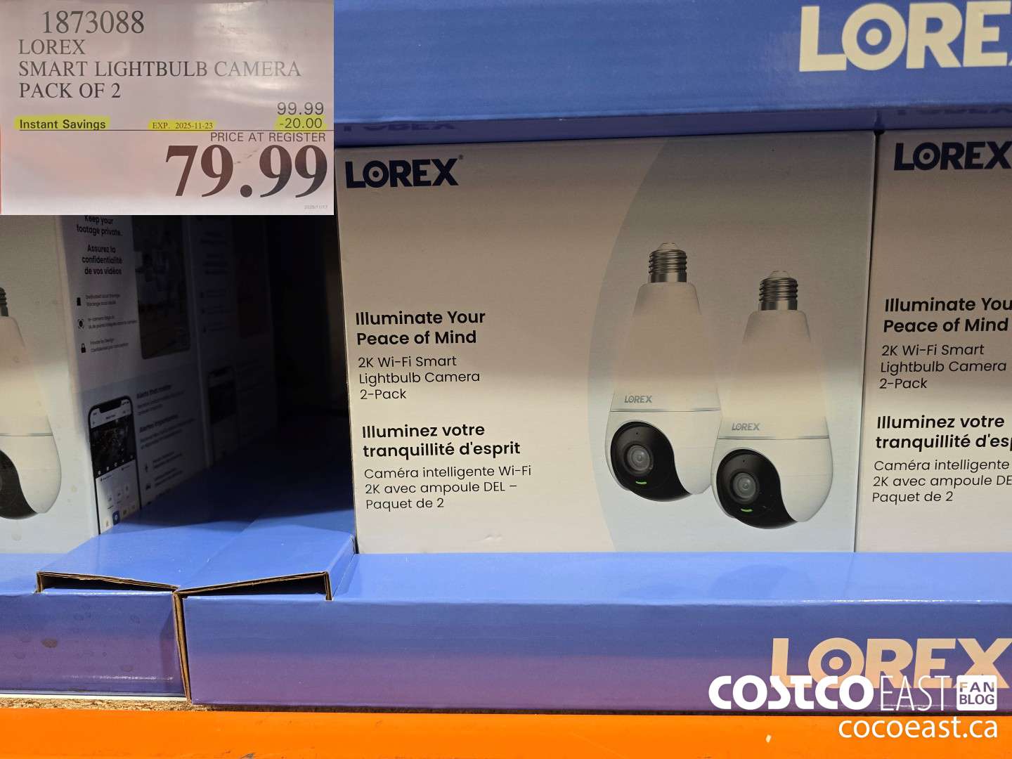 1873088 LOREX SMART LIGHTBULB CAMERA PACK OF 2 ($20.00 INSTANT SAVINGS EXPIRES ON 2025-11-23) $79.99