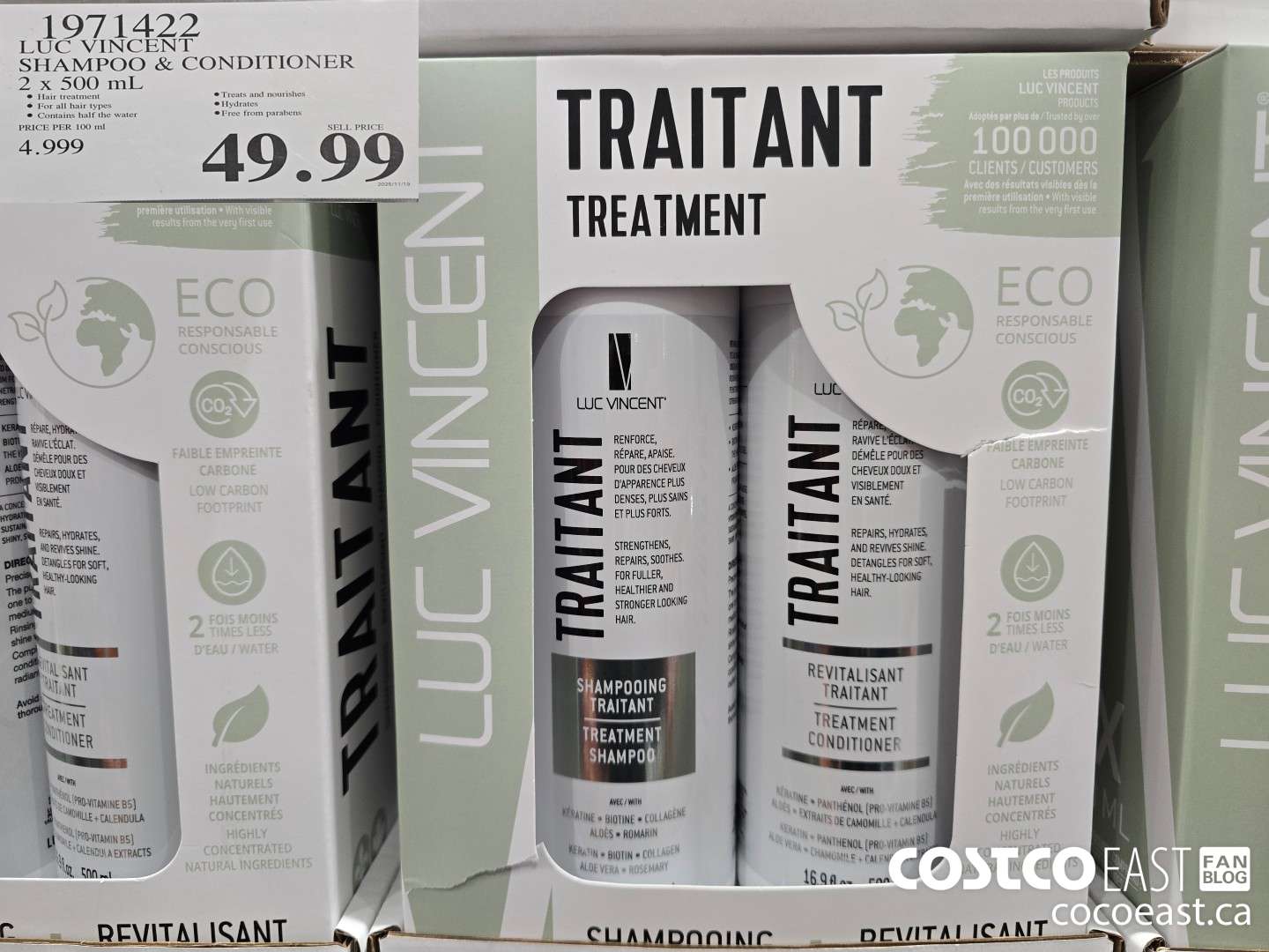 1971422 LUC VINCENT SHAMPOO & CONDITIONER 2 X 500 ML $49.99