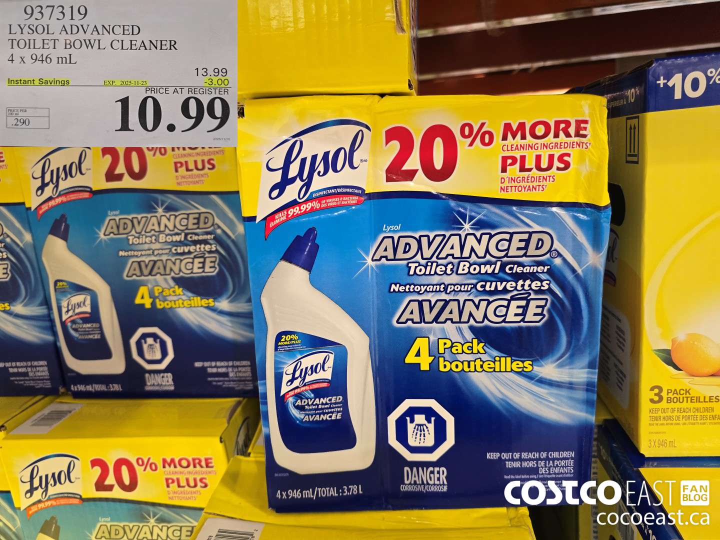 937319 LYSOL ADVANCED TOILET BOWL CLEANER 4 X 946 ML ($3.00 INSTANT SAVINGS EXPIRES ON 2025-11-23) $10.99