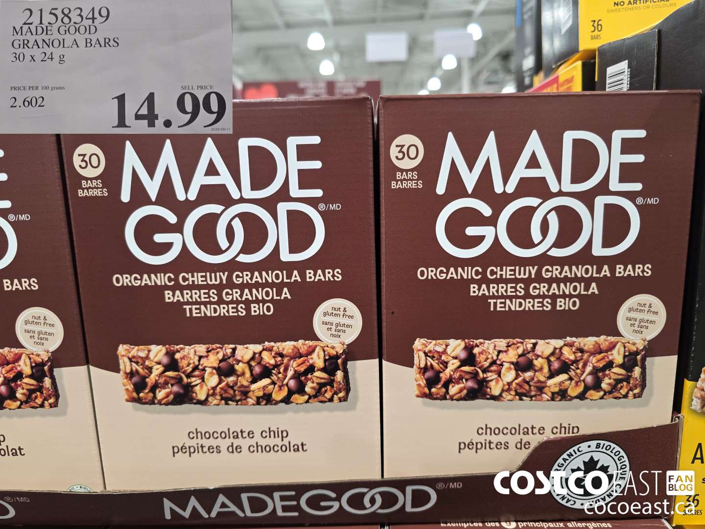 2158349 MADE GOOD GRANOLA BARS 30 x 24 g $14.99