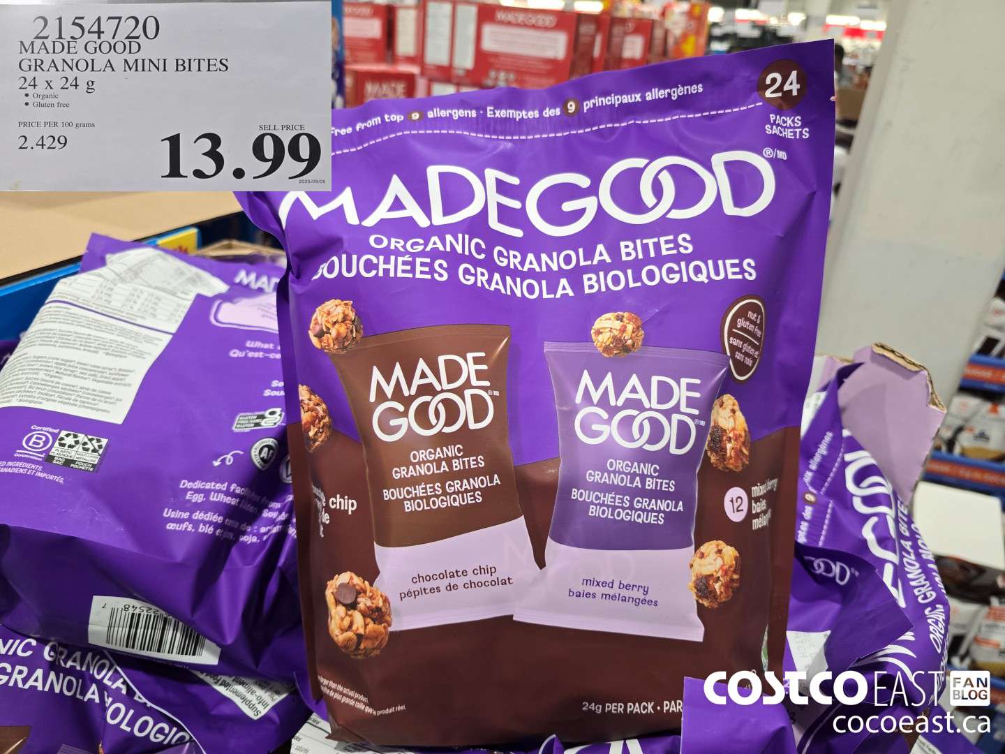 2154720 MADE GOOD GRANOLA MINIS 24x24G $13.99