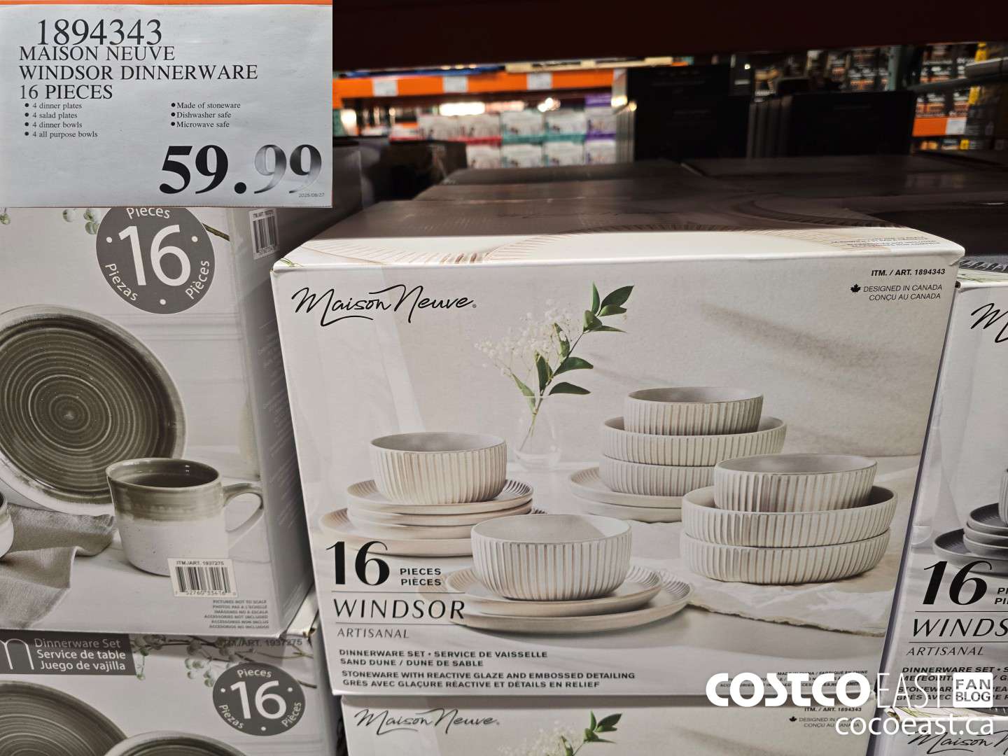 1894343 MAISON NEUVE WINDSOR DINNERWARE 16 PIECES $59.99