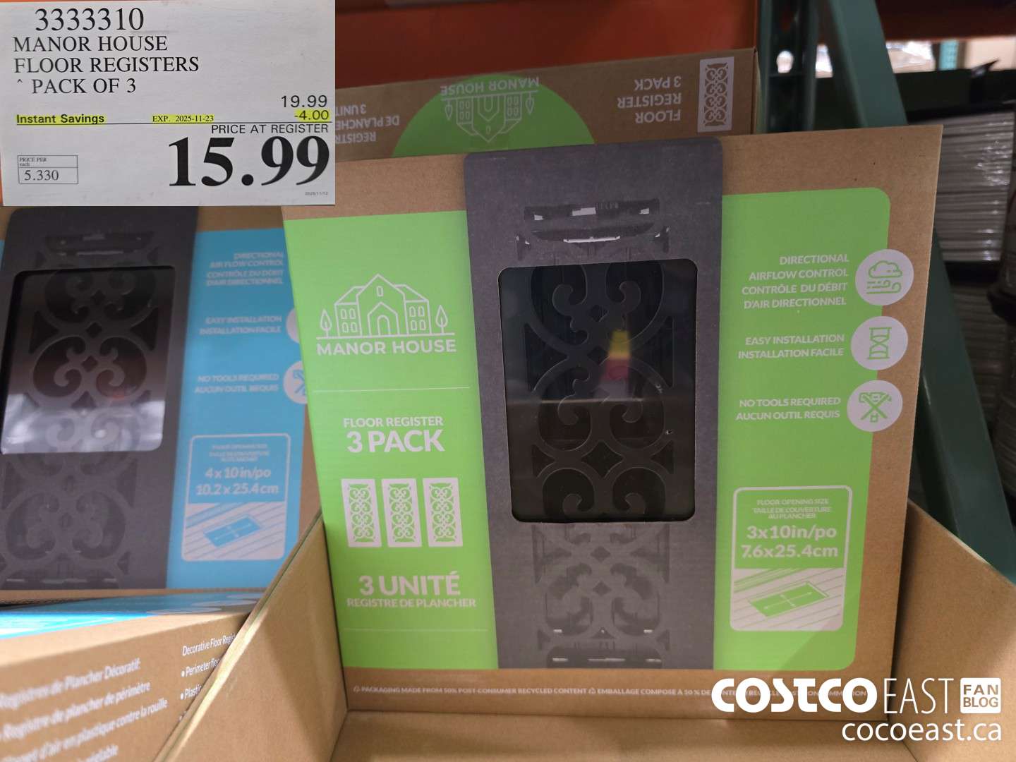 3333310 MANOR HOUSE FLOOR REGISTERS 3