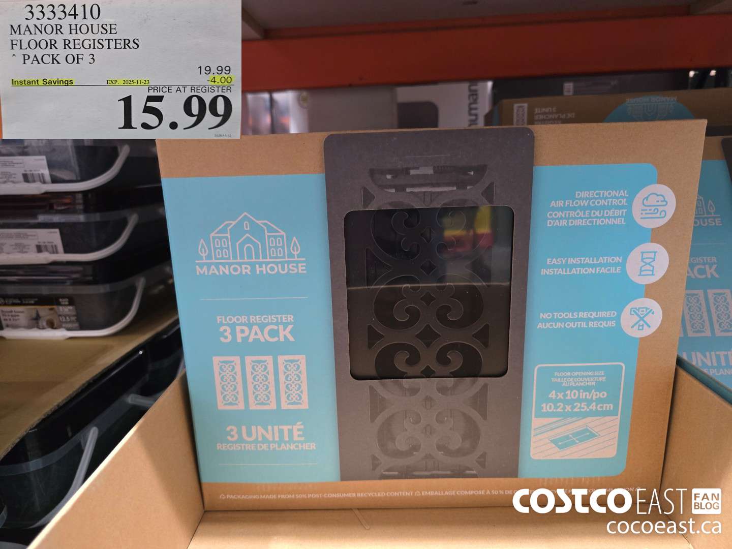 3333410 MANOR HOUSE FLOOR REGISTERS 4