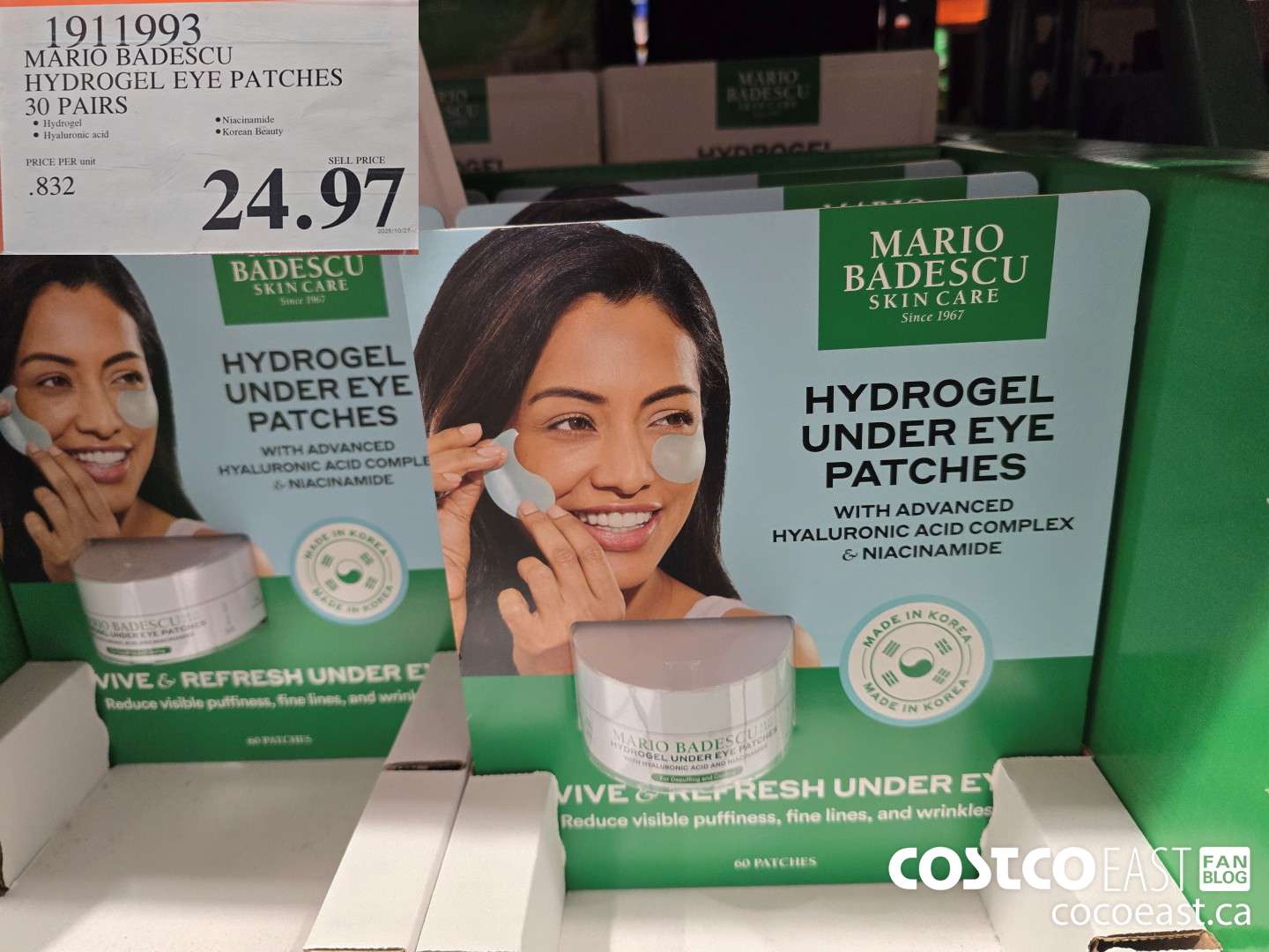 1911993 MARIO BADESCU HYDROGEL EYE PATCHES 30 pairs $24.97