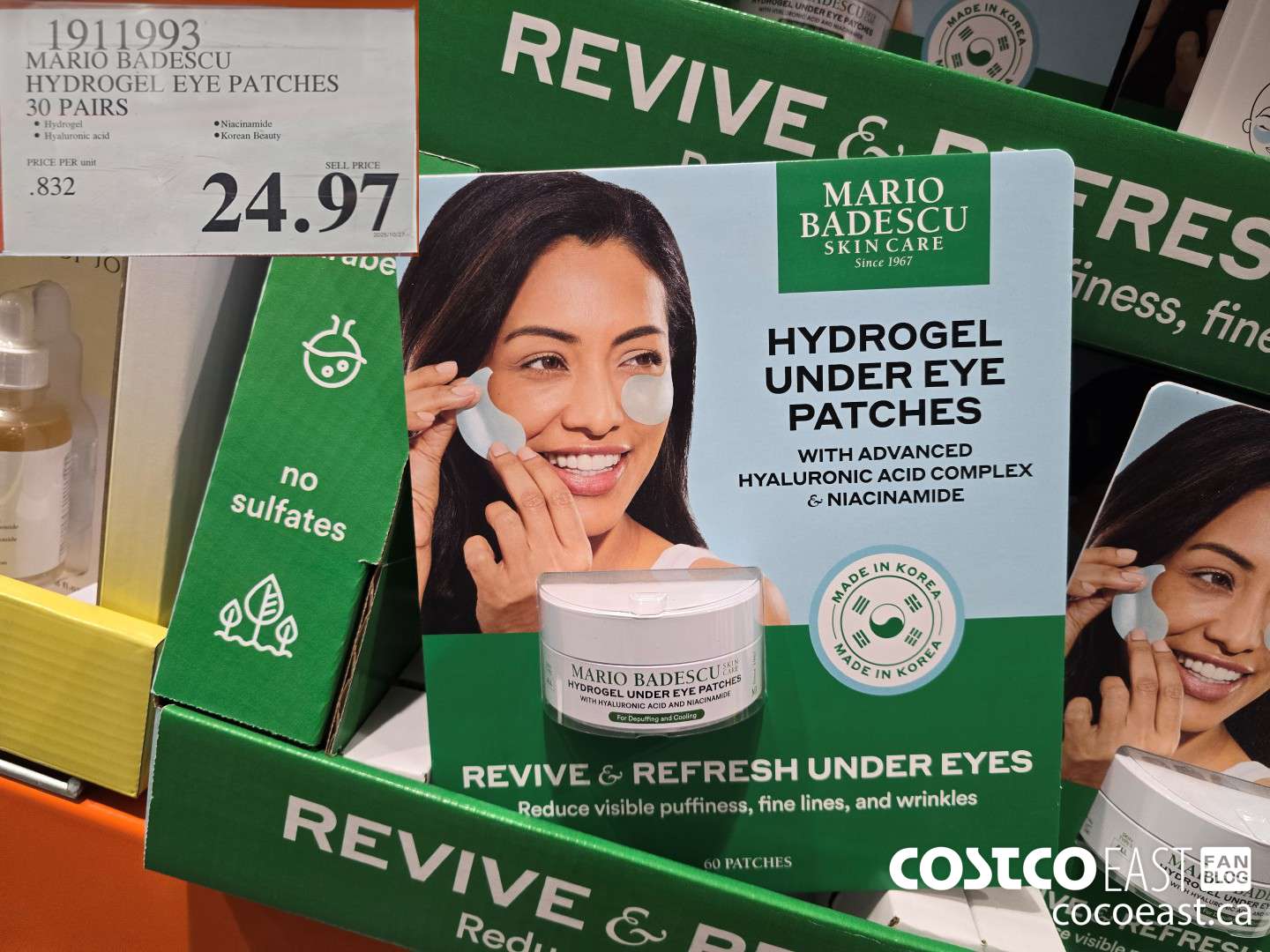 1911993 MARIO BADESCU HYDROGEL EYE PATCHES 30 pairs $24.97