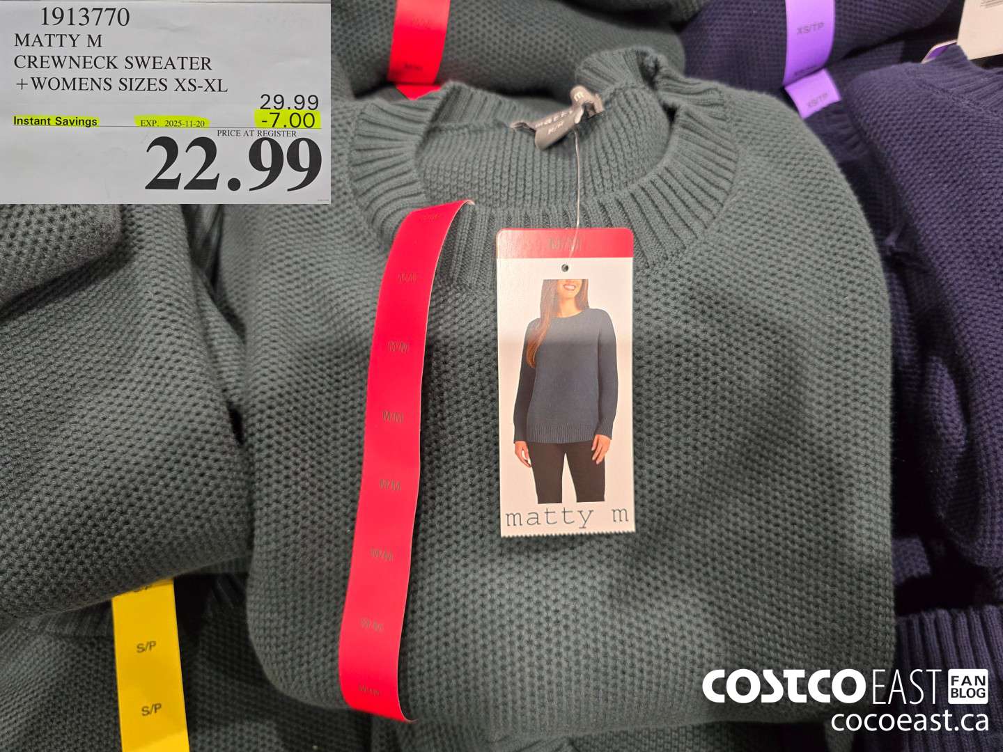 1913770 MATTY M CREWNECK SWEATER +WOMENS SIZES XS-XL ($7.00 INSTANT SAVINGS EXPIRES ON 2025-11-20) $22.99