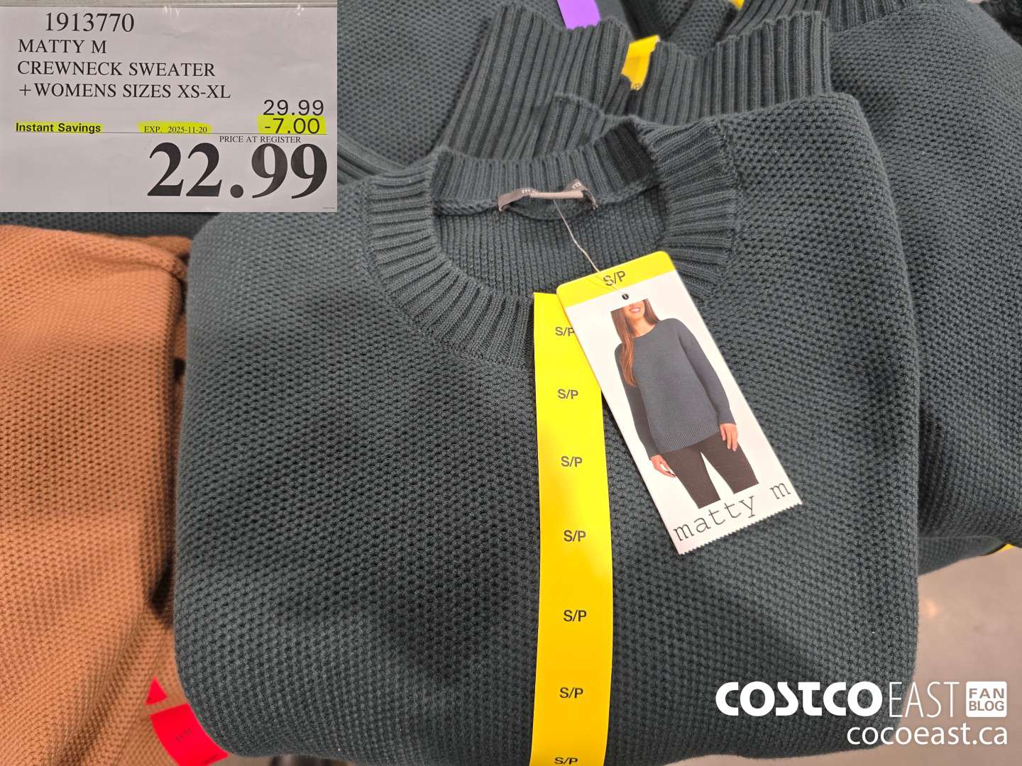 1913770 MATTY M CREWNECK SWEATER +WOMENS SIZES XS-XL ($7.00 INSTANT SAVINGS EXPIRES ON 2025-11-20) $22.99